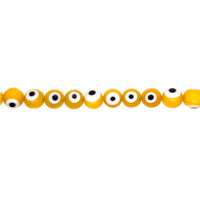 10mm Yellow Evil Eye Bead - Round