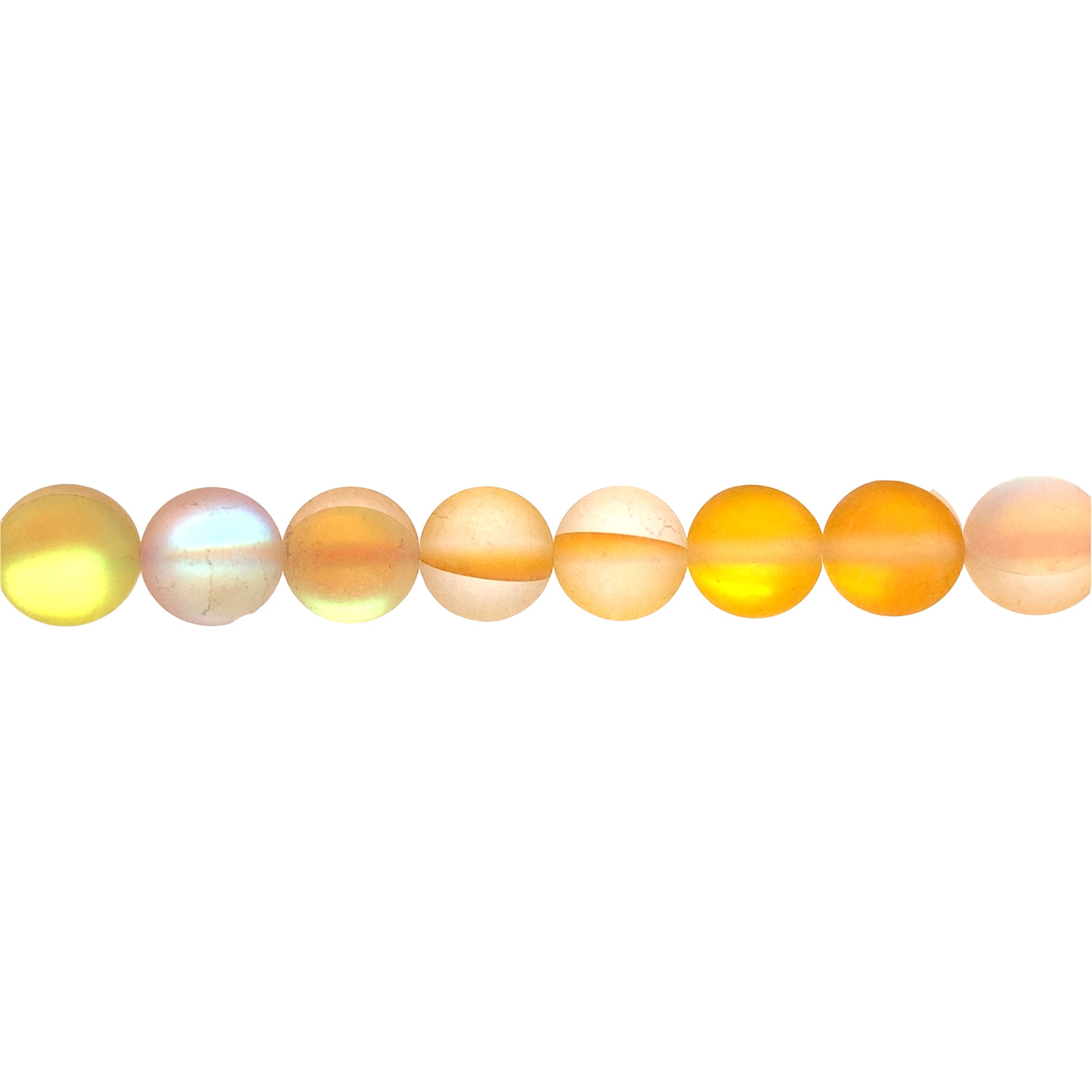 12mm Yellow Frosted Opal Glass Beads - Round