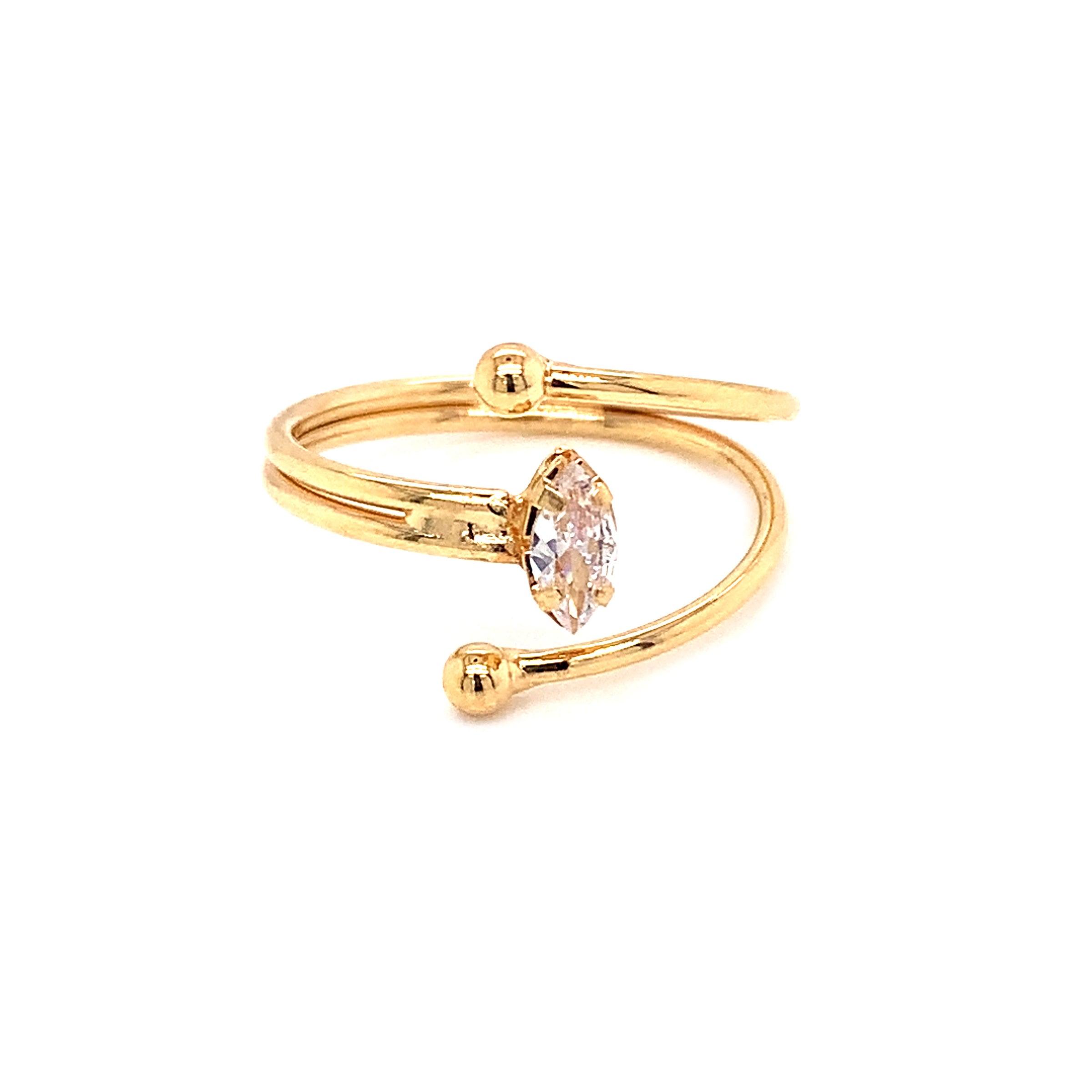 CZ Adjustable Ring - Gold Filled