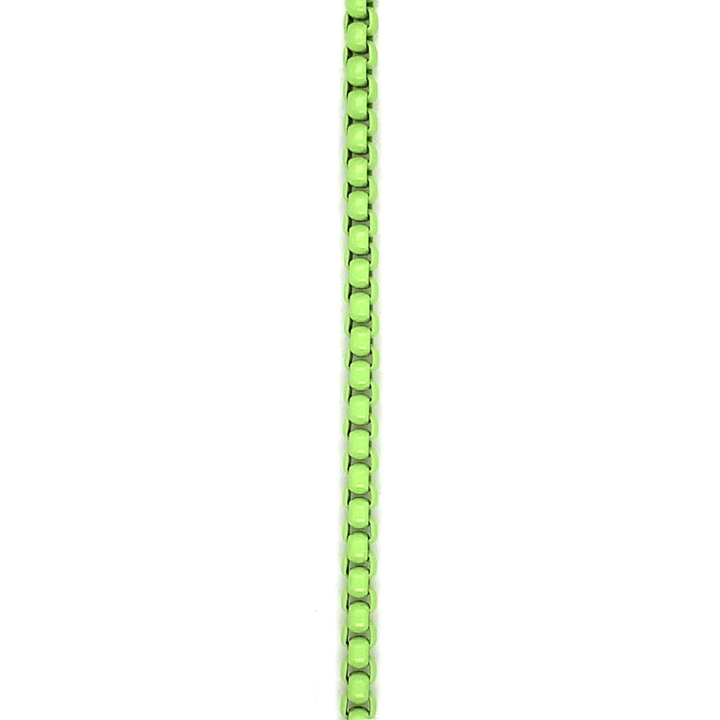 18" Green Cable Chain Necklace with 2" Extension