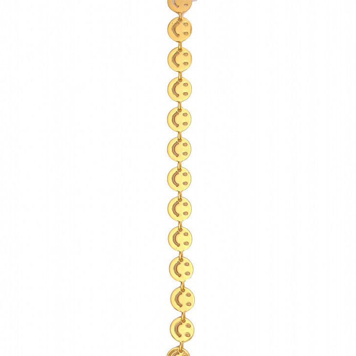 Smiley Chain Link - Gold Plated - Price per foot