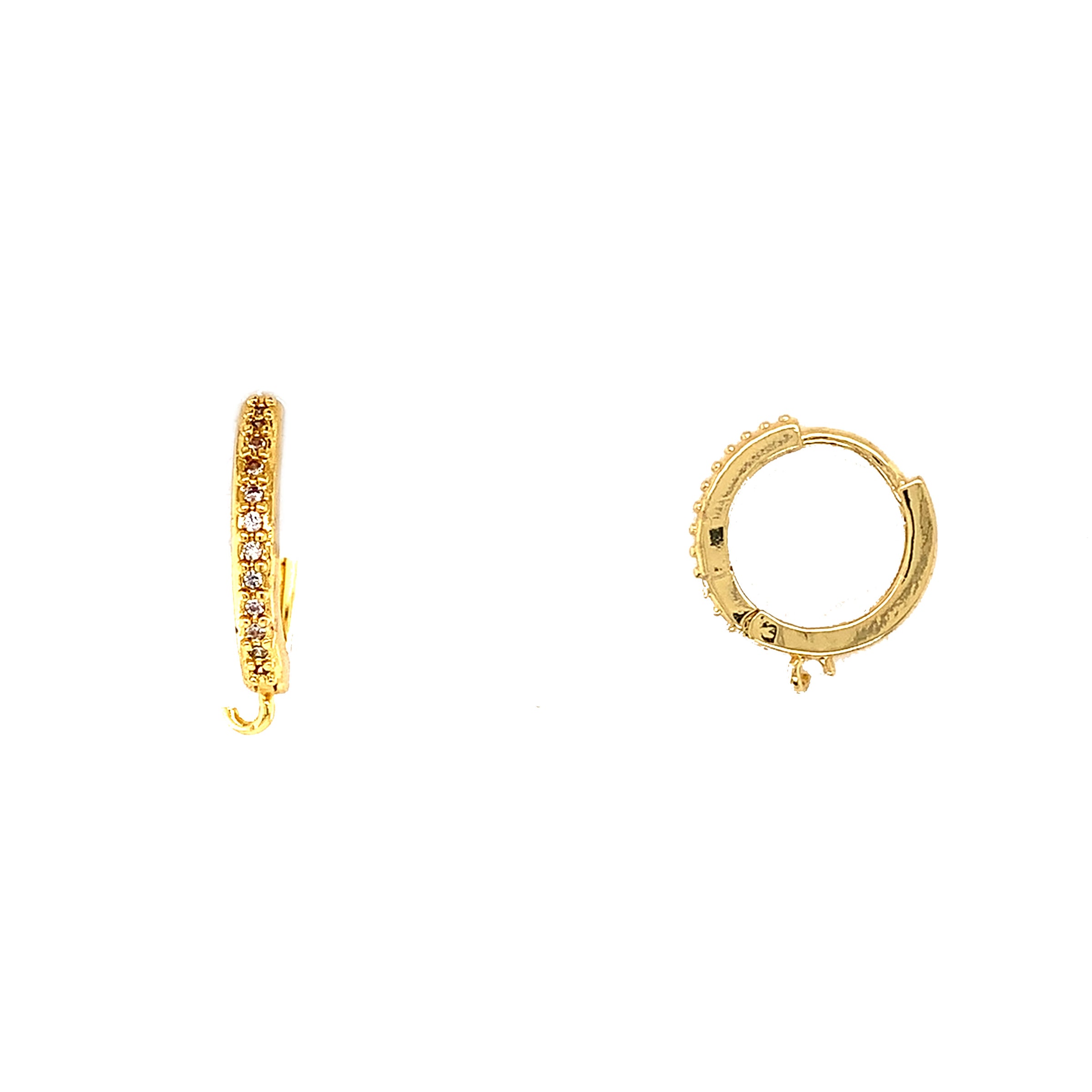 CZ Mini Hoop with Loop - Gold Plated