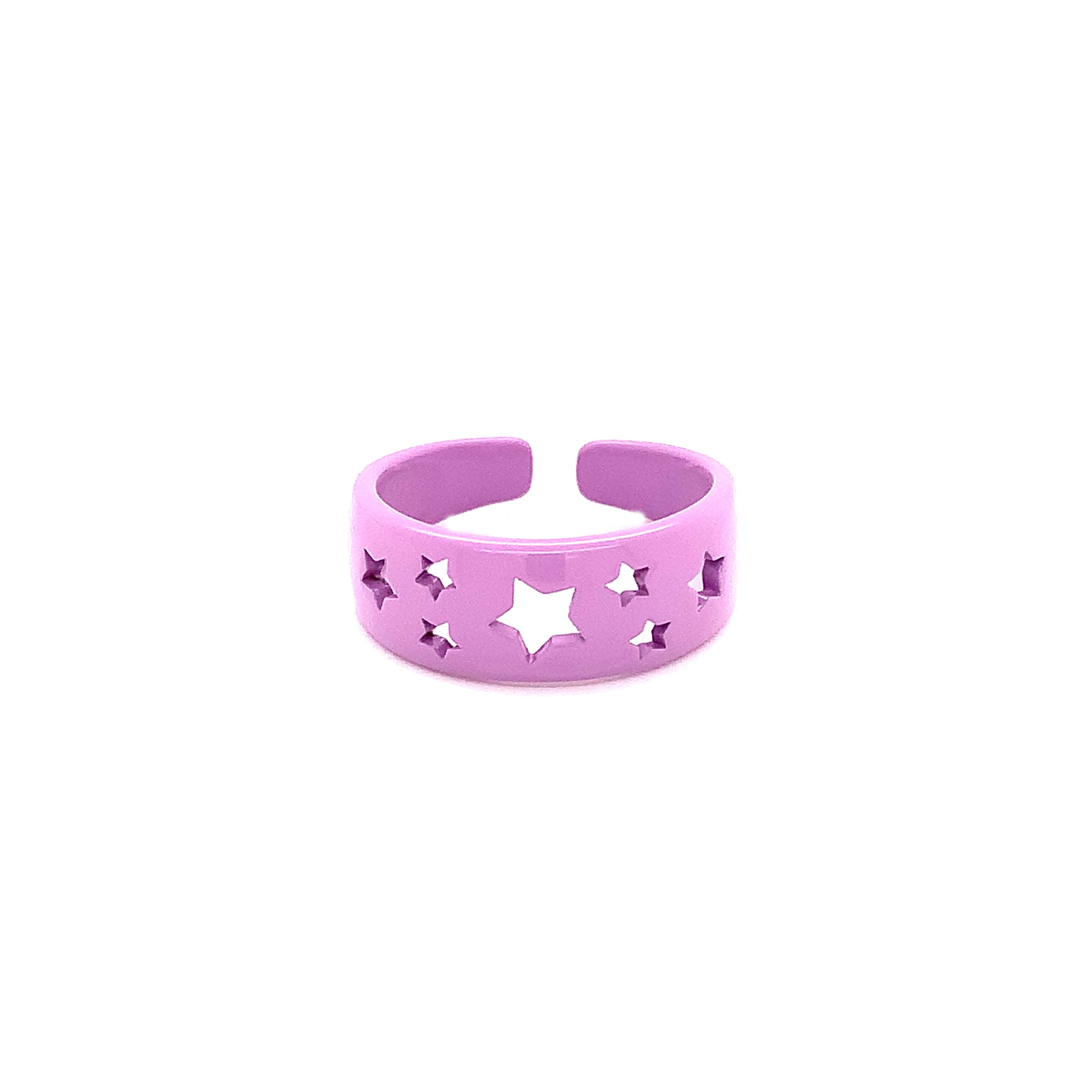 Purple Enamel Star Ring