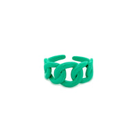 Green Enamel Link Ring