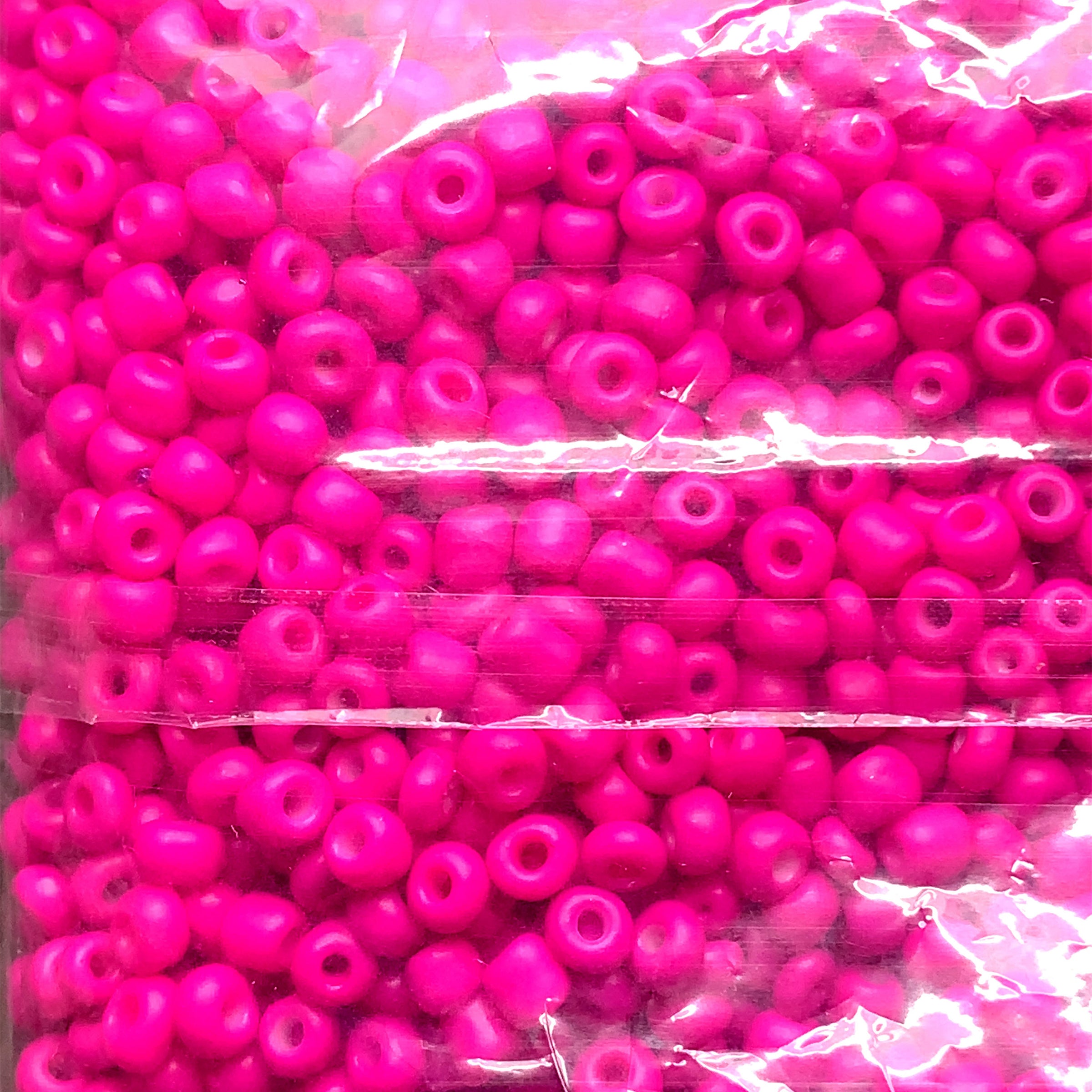 4mm Magenta Opaque Glass Seed Beads - 400g Per Bag