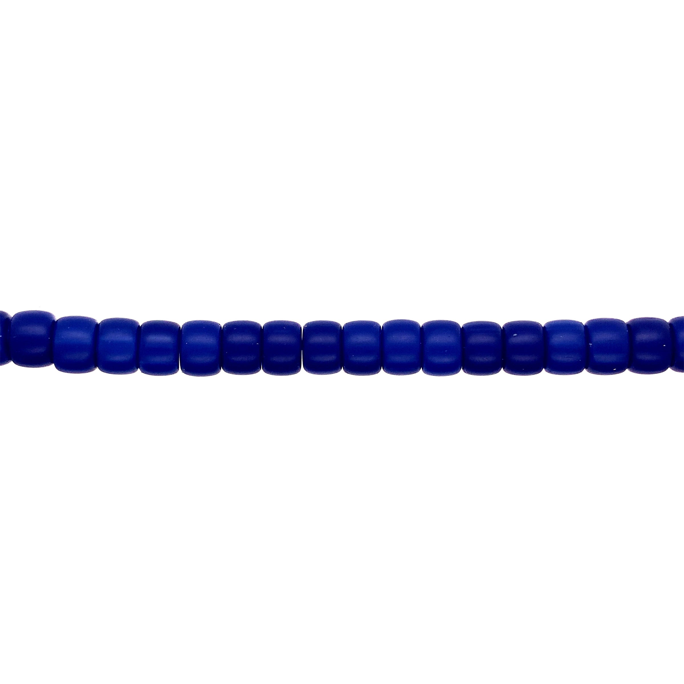 6x8mm Matte Blue Dyed Jade - Rondelles