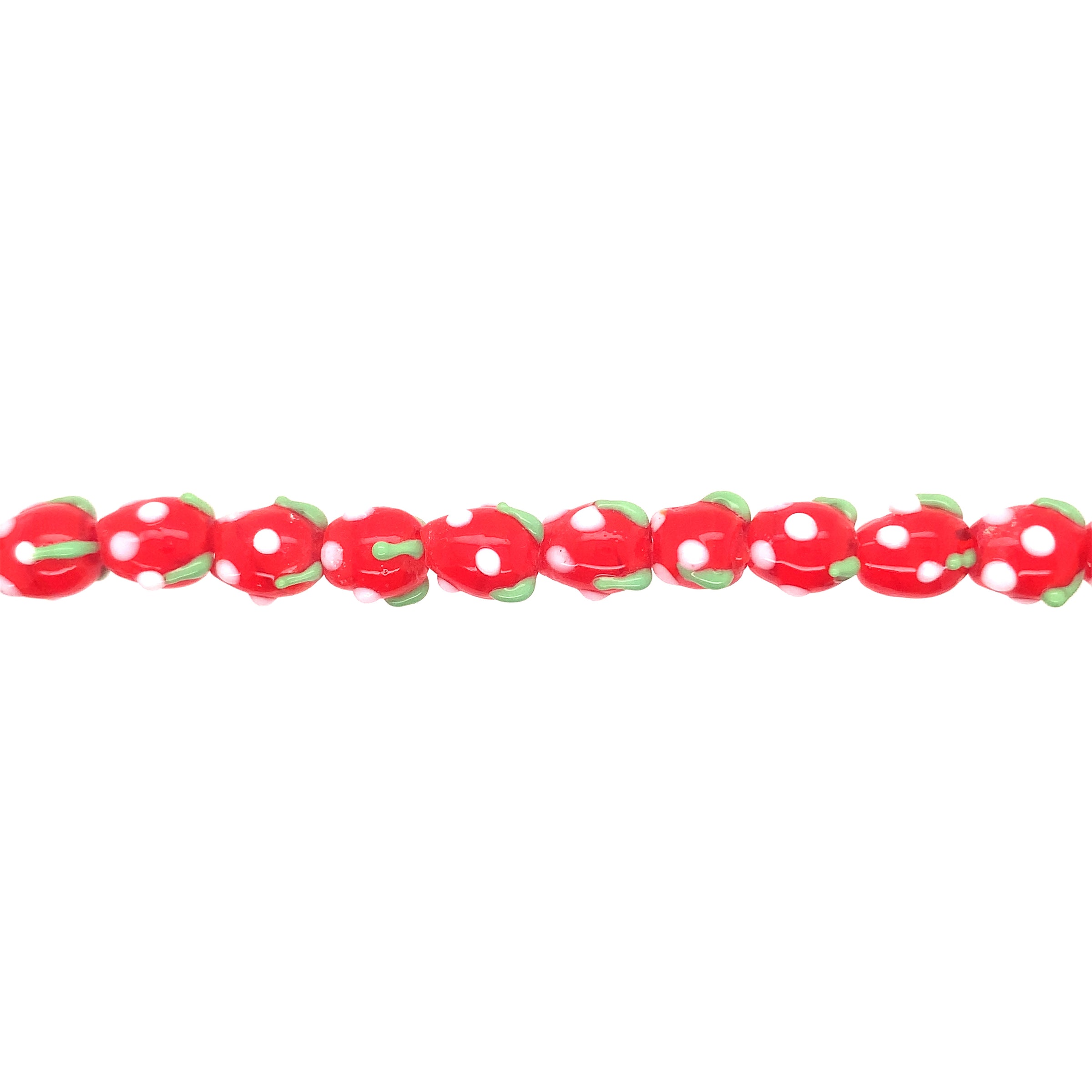 10x12mm Strawberry Glass Beads - 20 pcs per strand