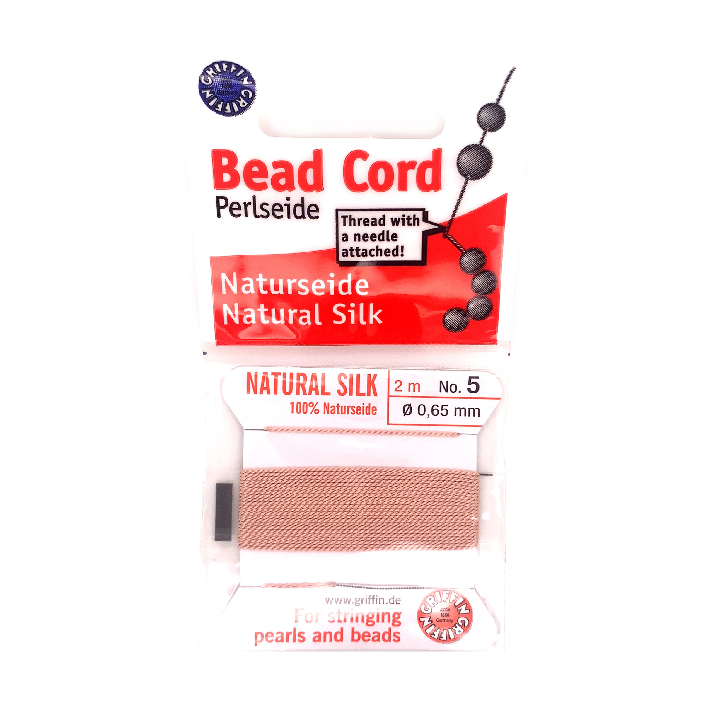 Griffin Silk Bead Cord - Pink Rose - 0.65mm