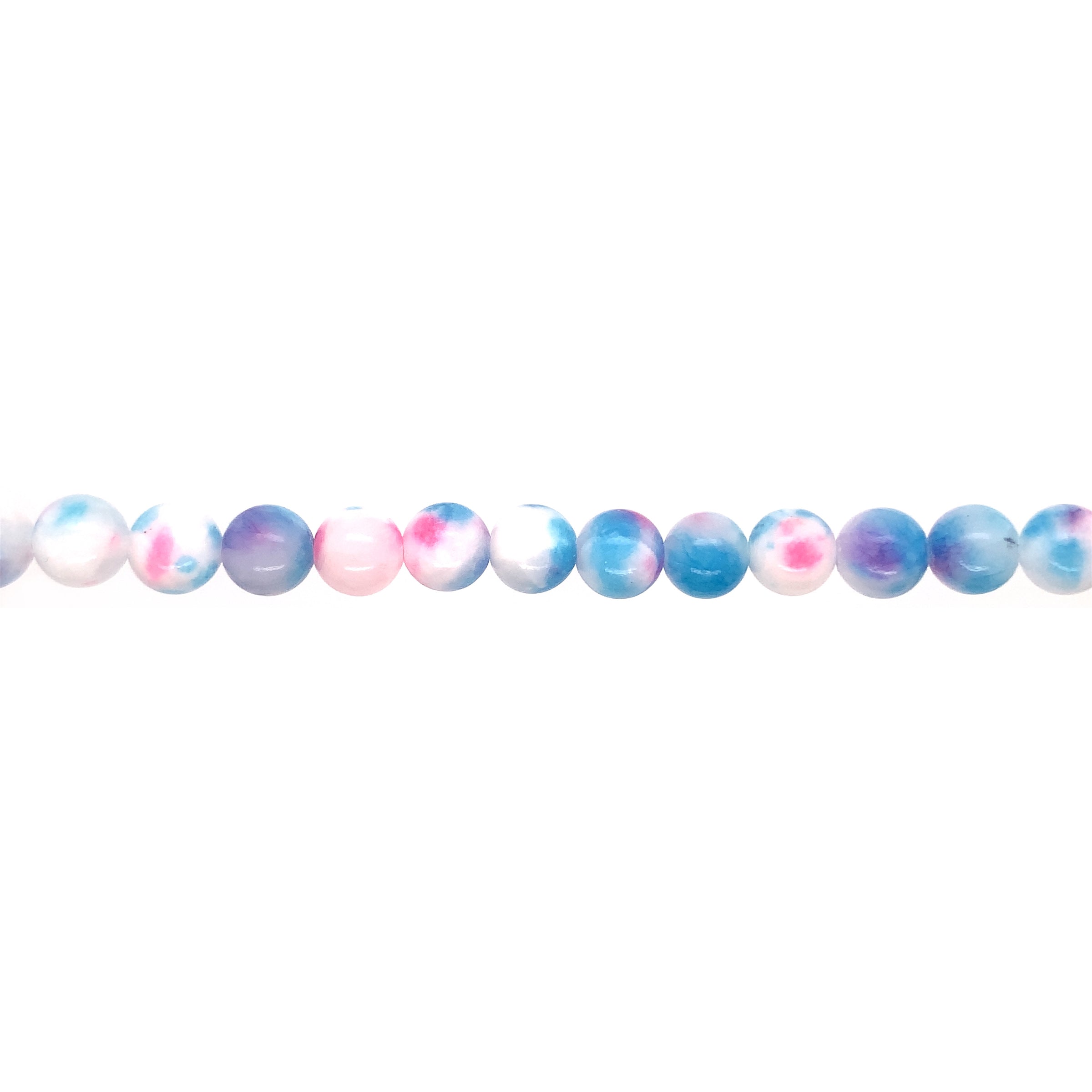 8mm Blue/Purple Marble Mashan Jade - Round