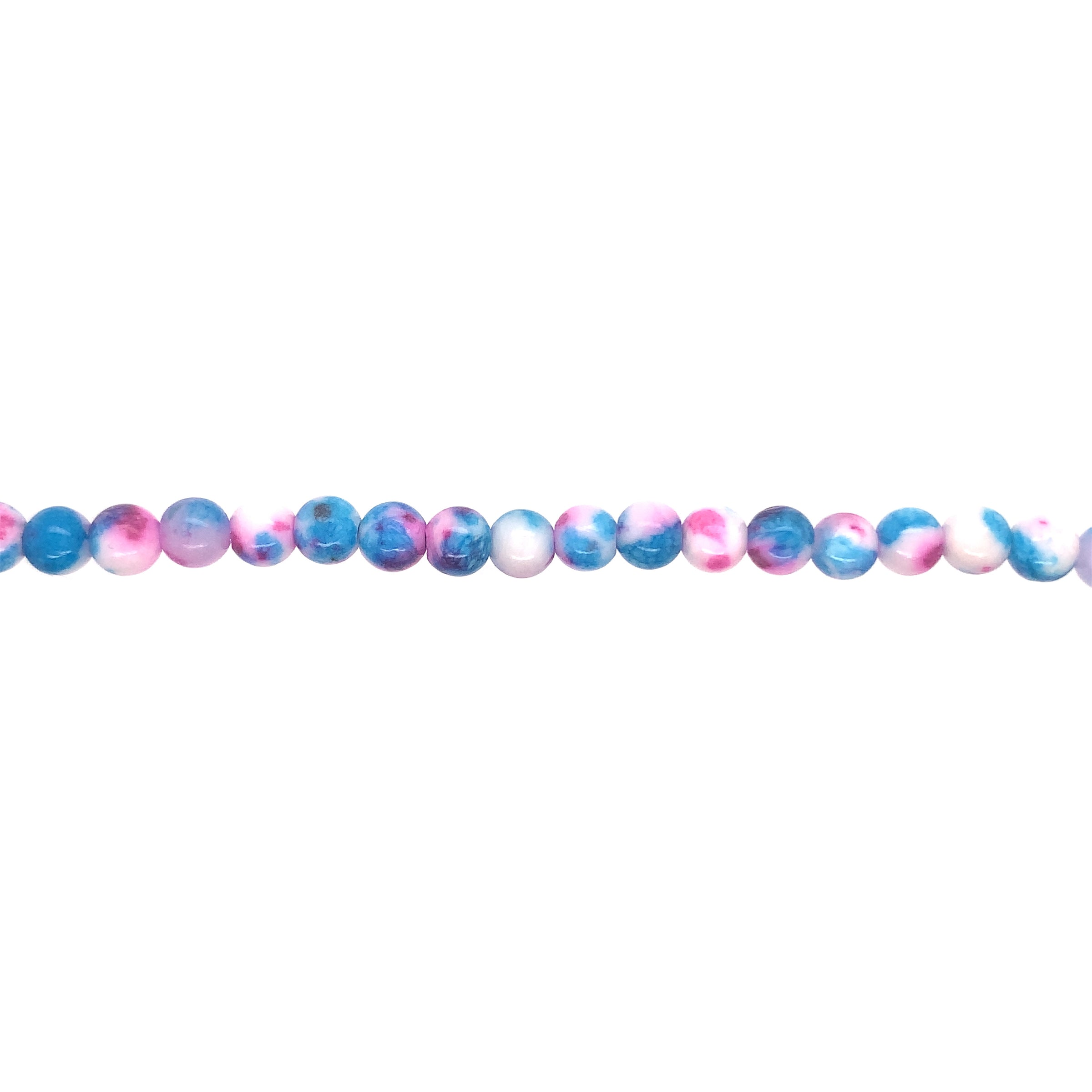 6mm Blue/Purple Marble Mashan Jade - Round
