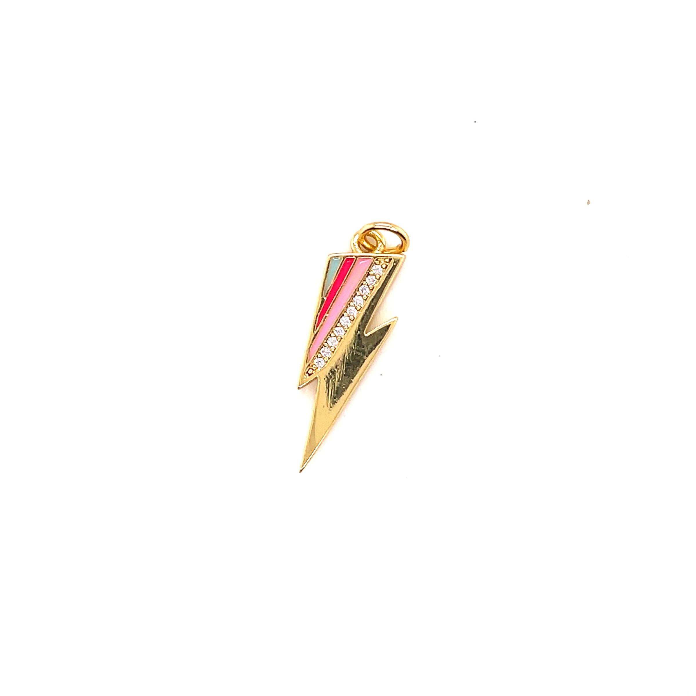 CZ Multicolor Bolt - Gold Plated