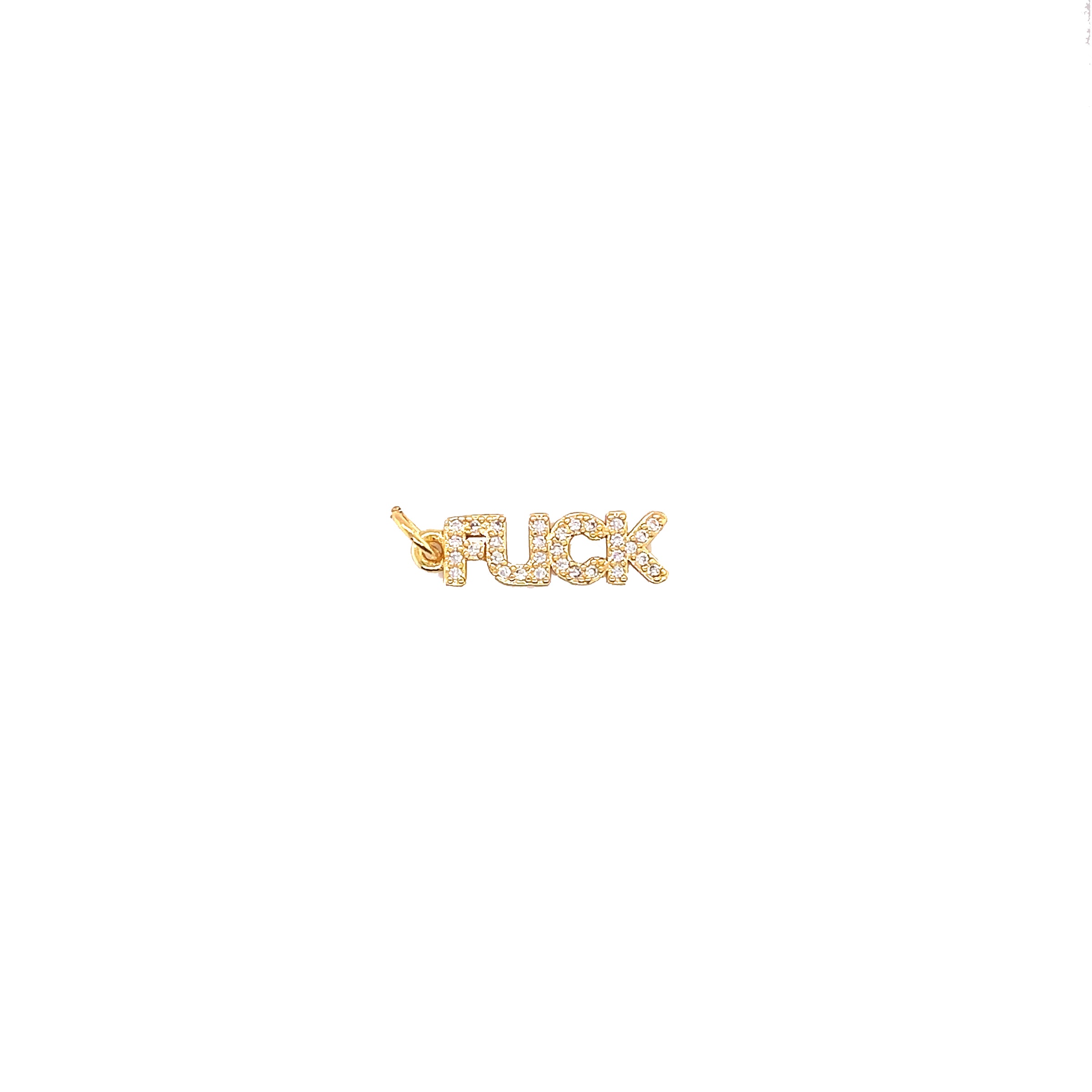 CZ FUCK Charm - Gold Plated