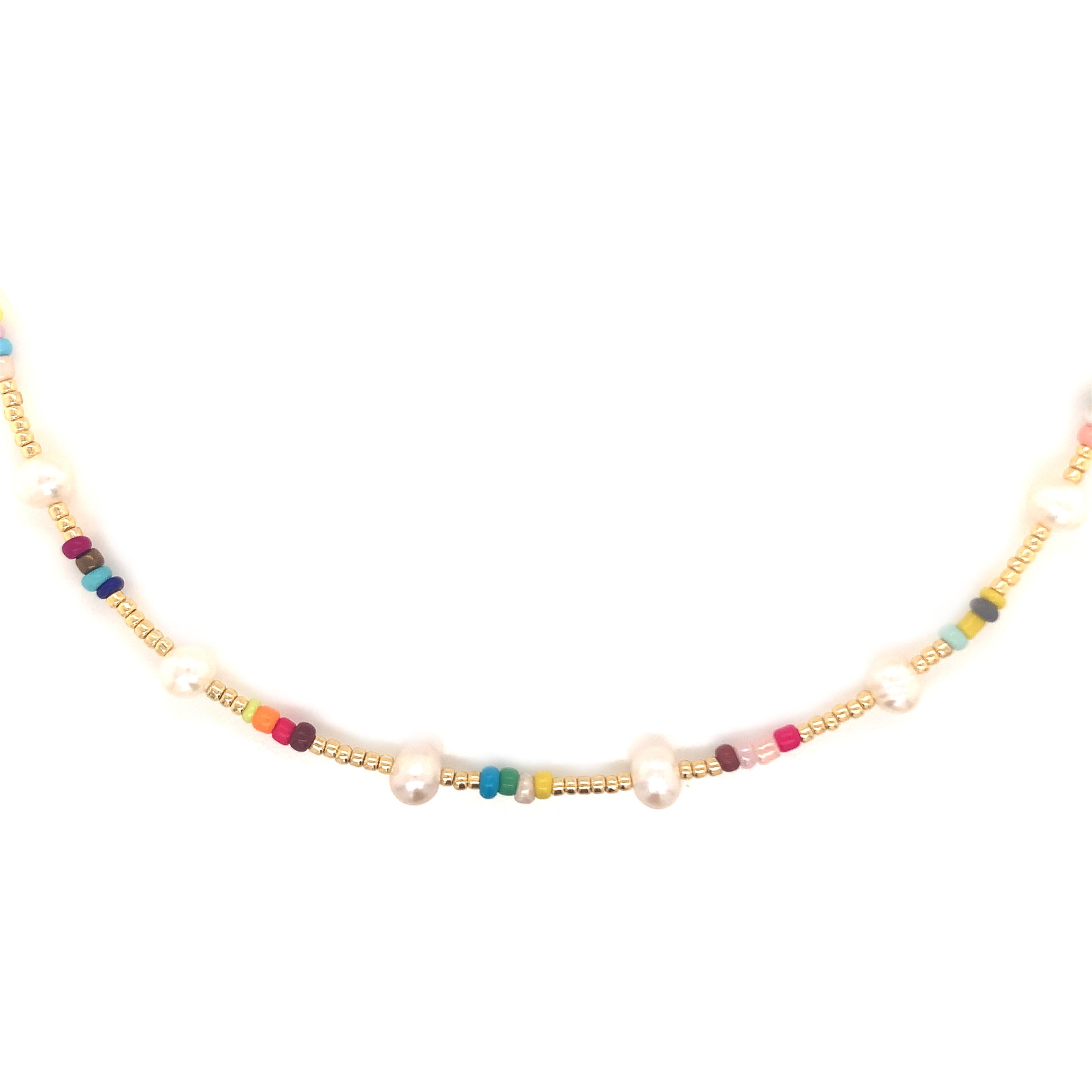 18" Seed Bead & Freshwater Pearl Necklace + 2" Extension