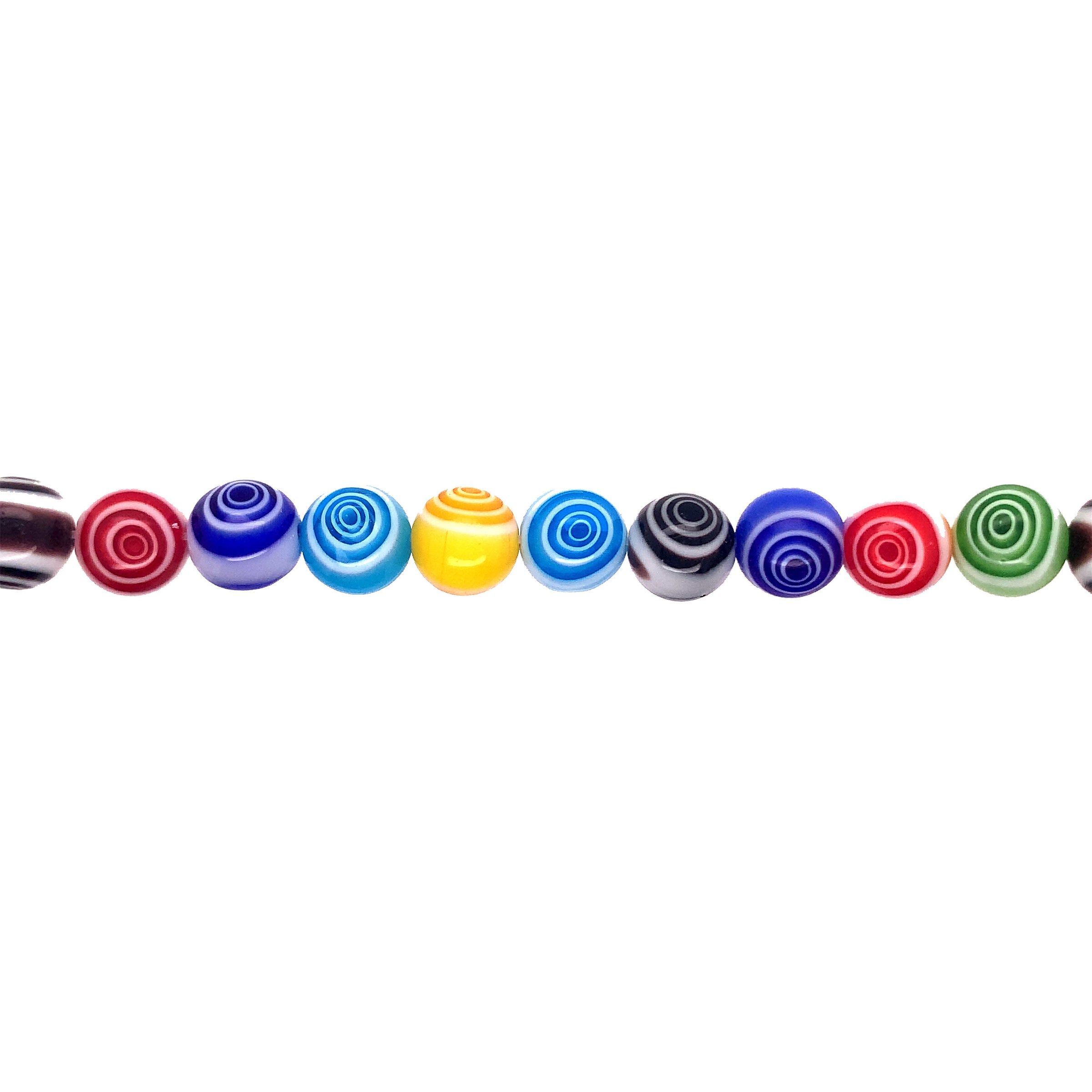 10mm Millefiori Evil Eye Swirl - Round