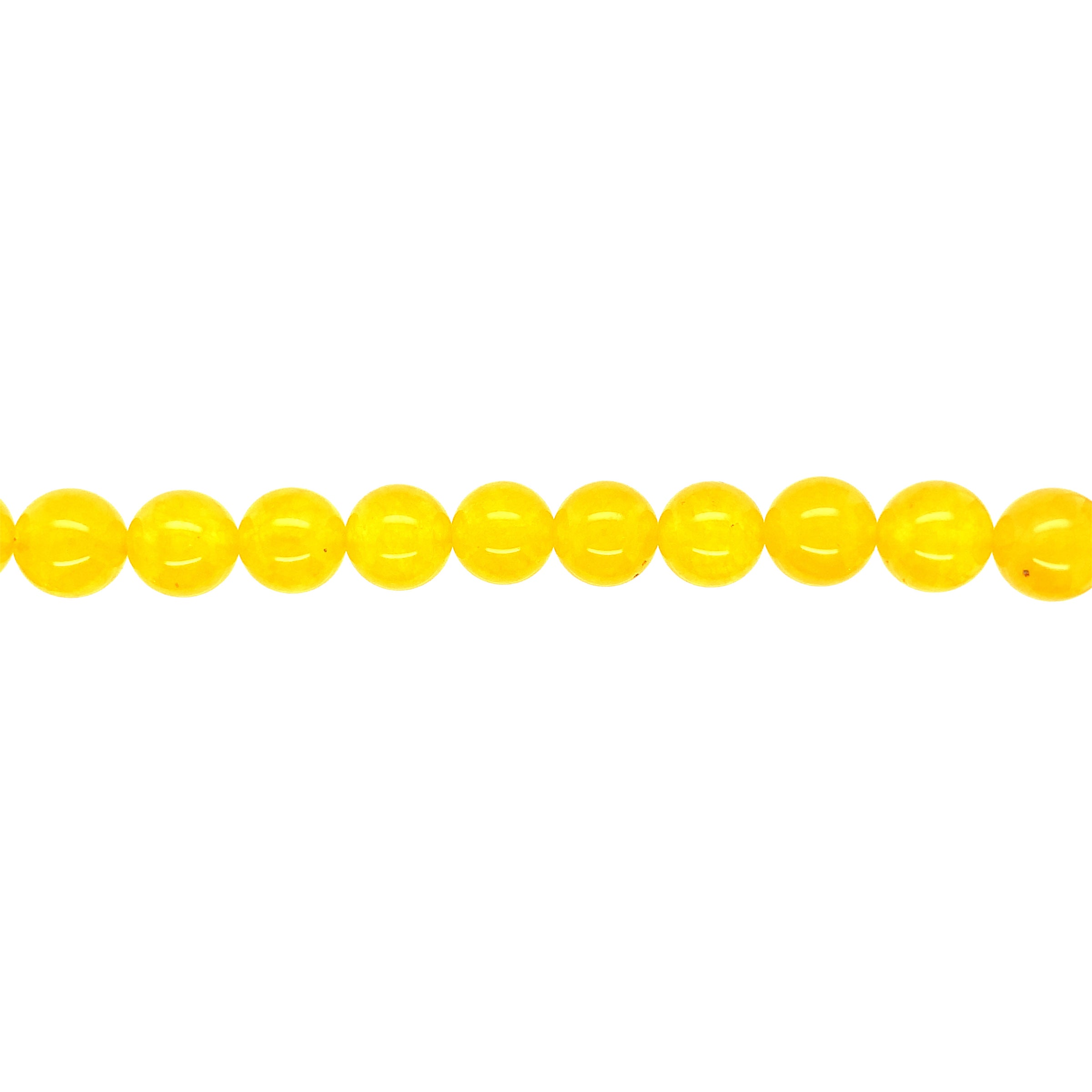 10mm Dandelion Yellow Dyed Jade - Round