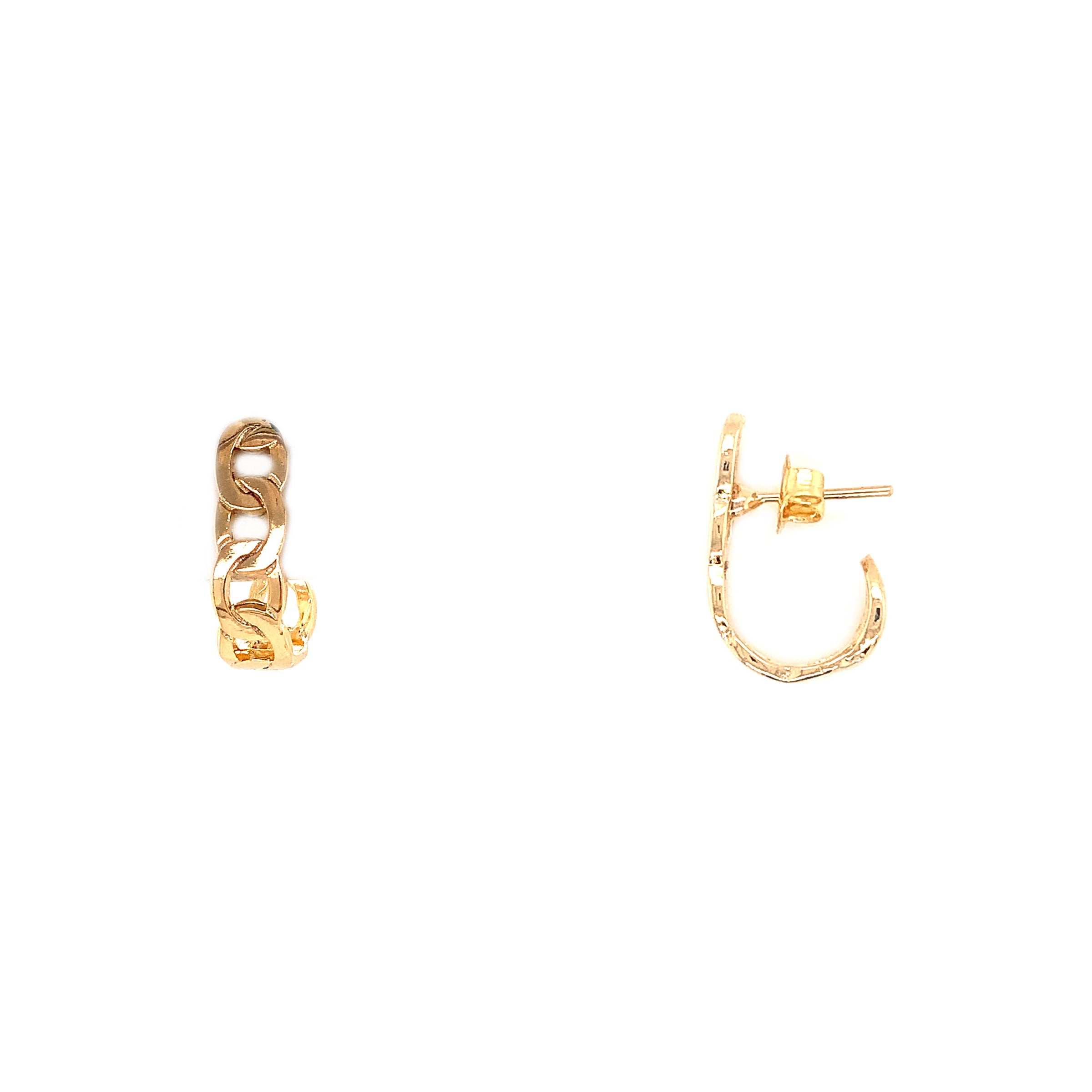 6mm x 18mm Chain Link Hoops  - Gold Filled