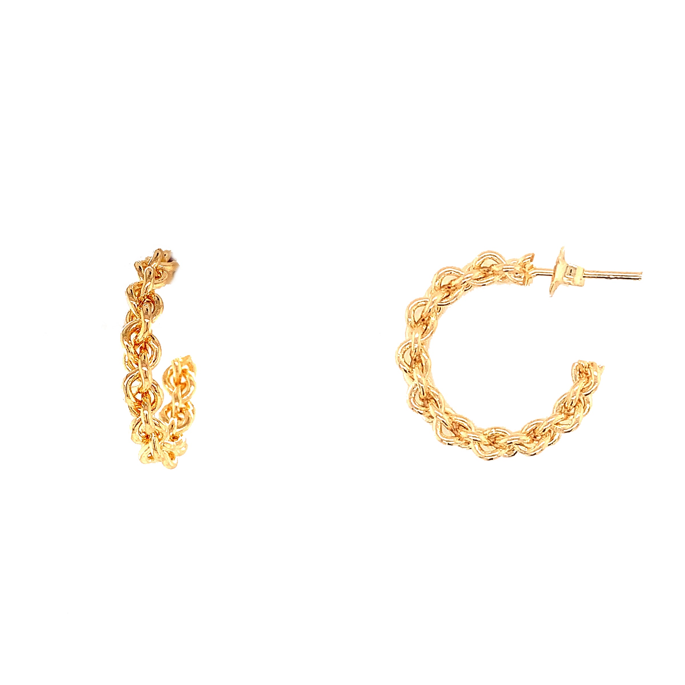 4mm x 21mm Chain Link Hoops  - Gold Filled