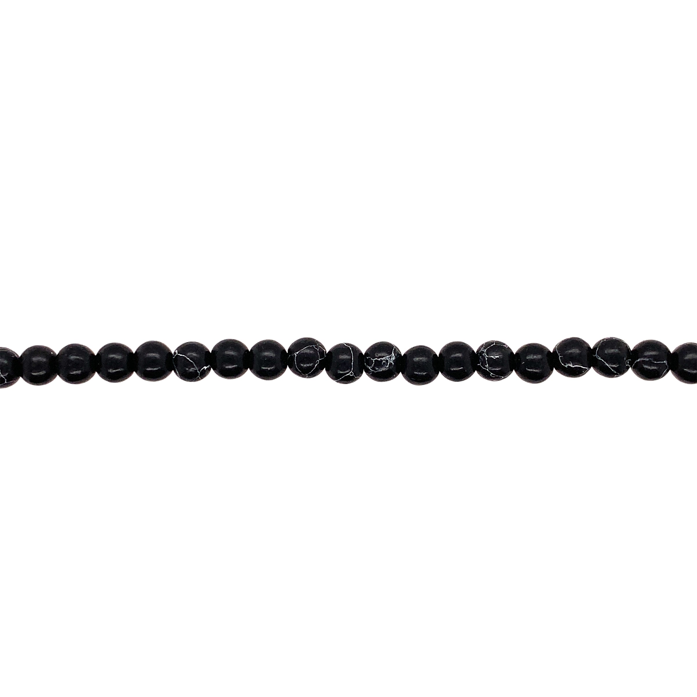 4mm Black Howlite - Round