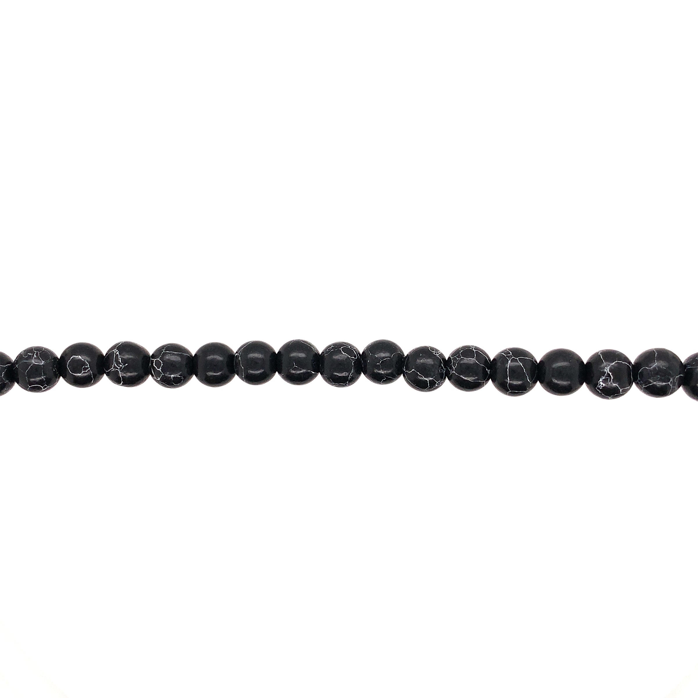6mm Black Howlite - Round