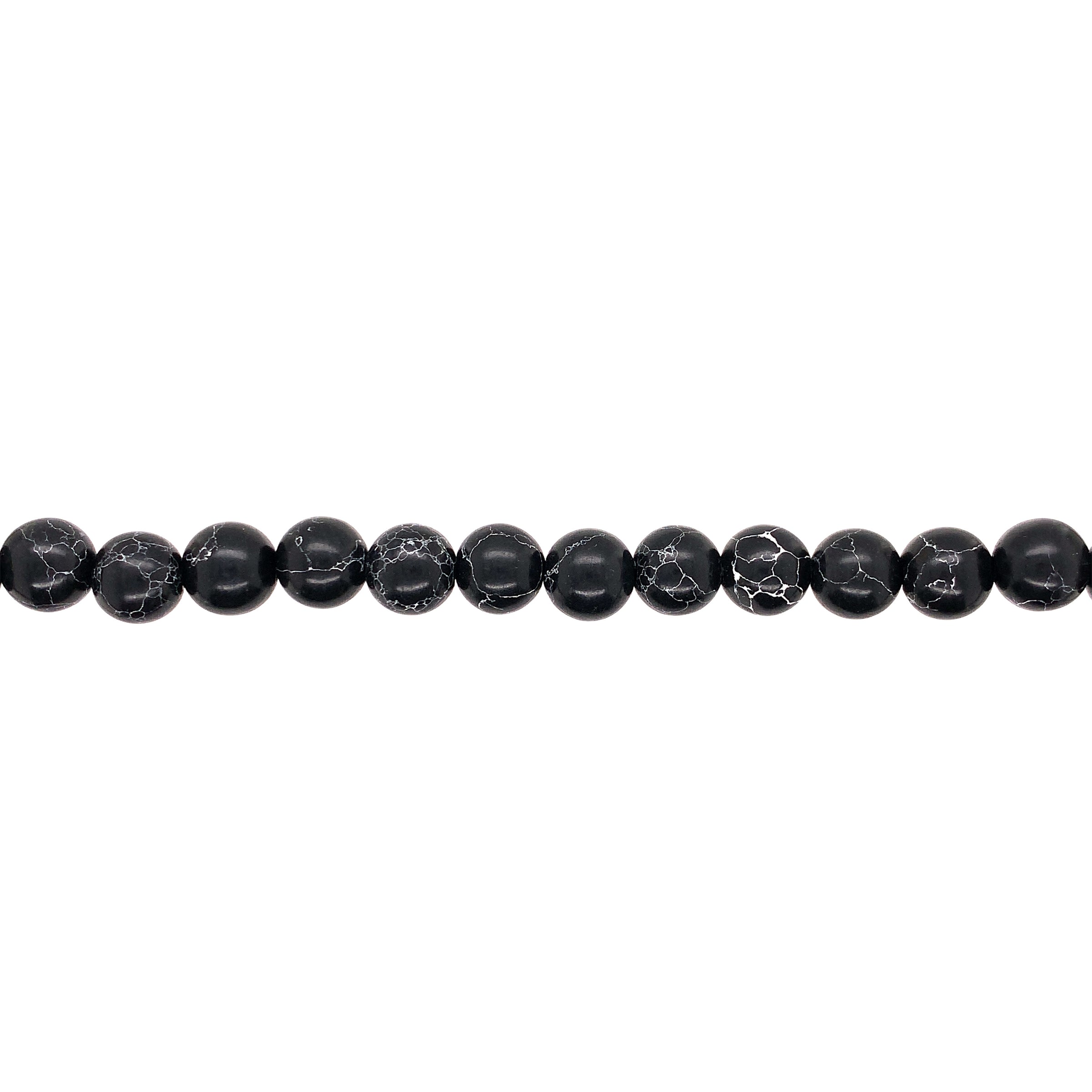 8mm Black Howlite - Round