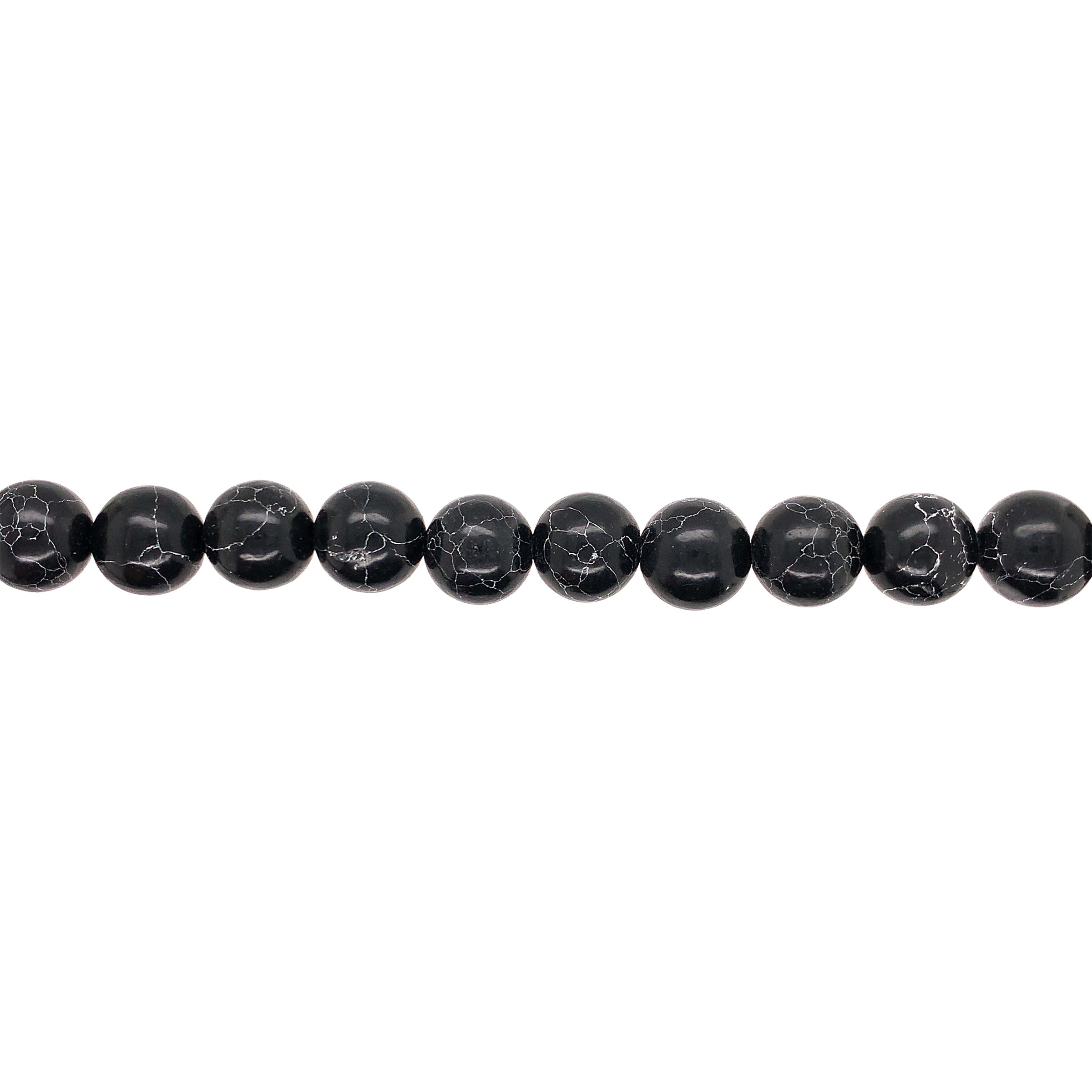 10mm Black Howlite - Round