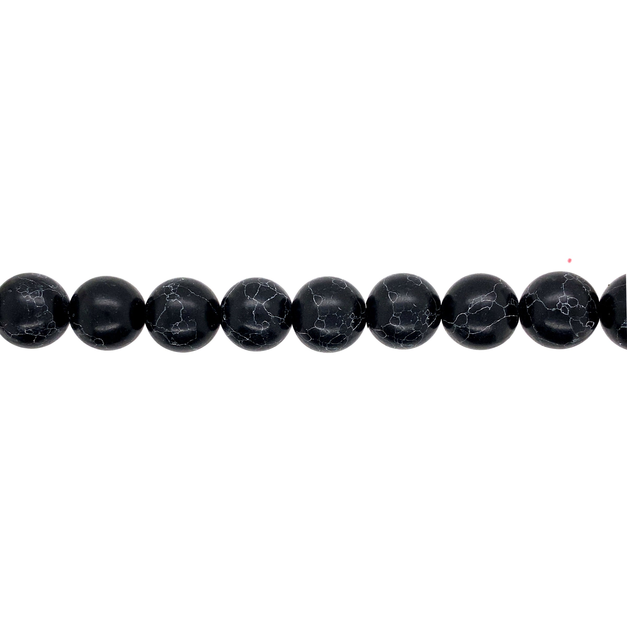 12mm Black Howlite - Round