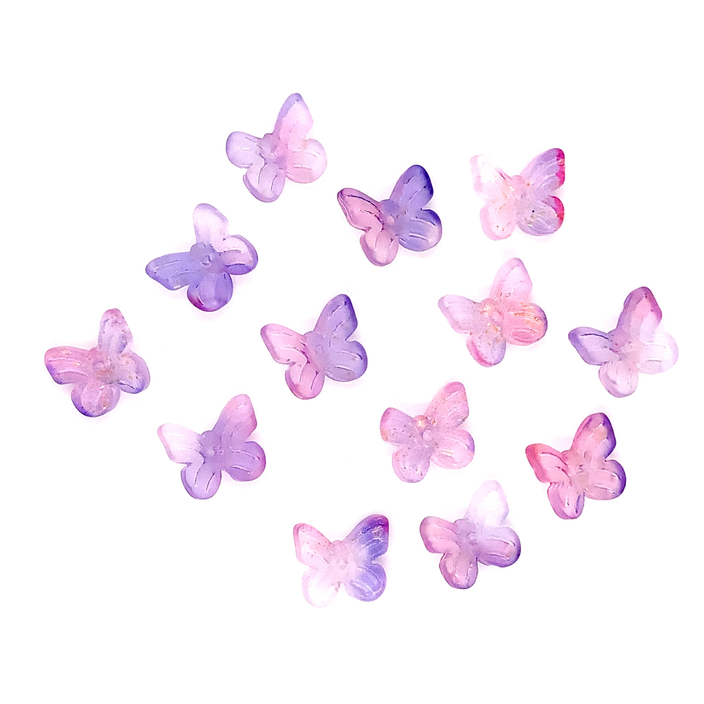 Lampwork Iridescent Purple Butterfly Bead