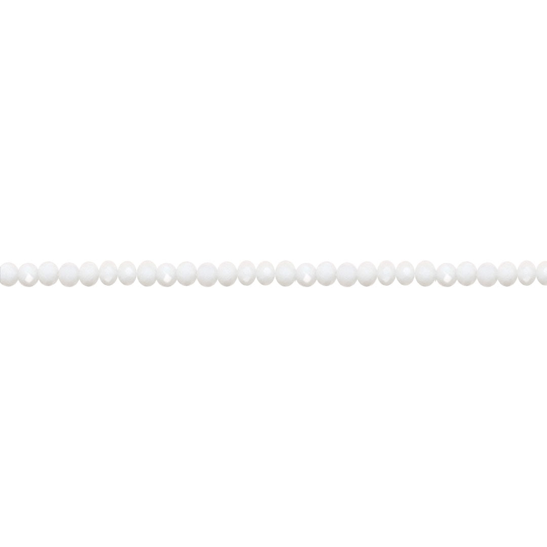 3x4mm Opaque White Crystal - Rondelle