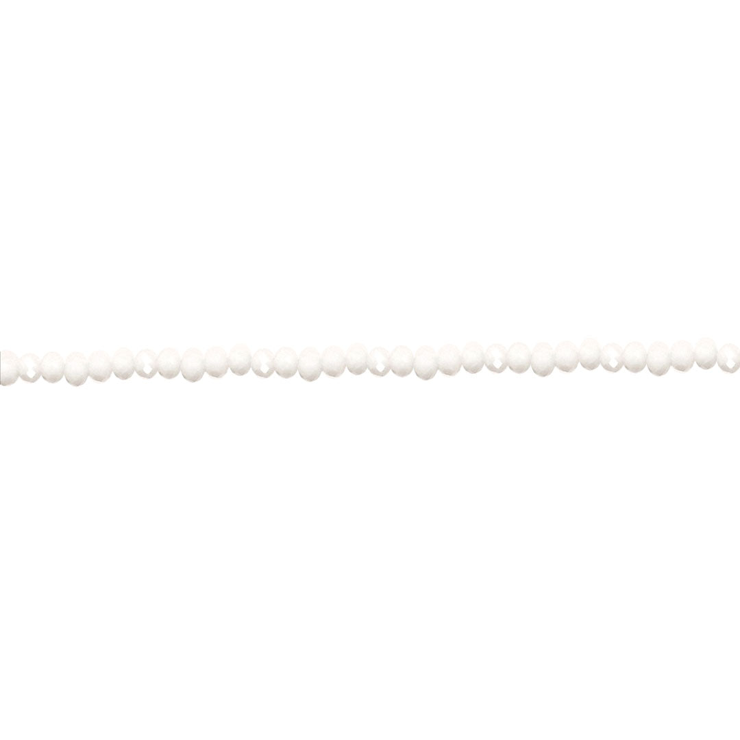 2x3mm Opaque White Crystal - Rondelle