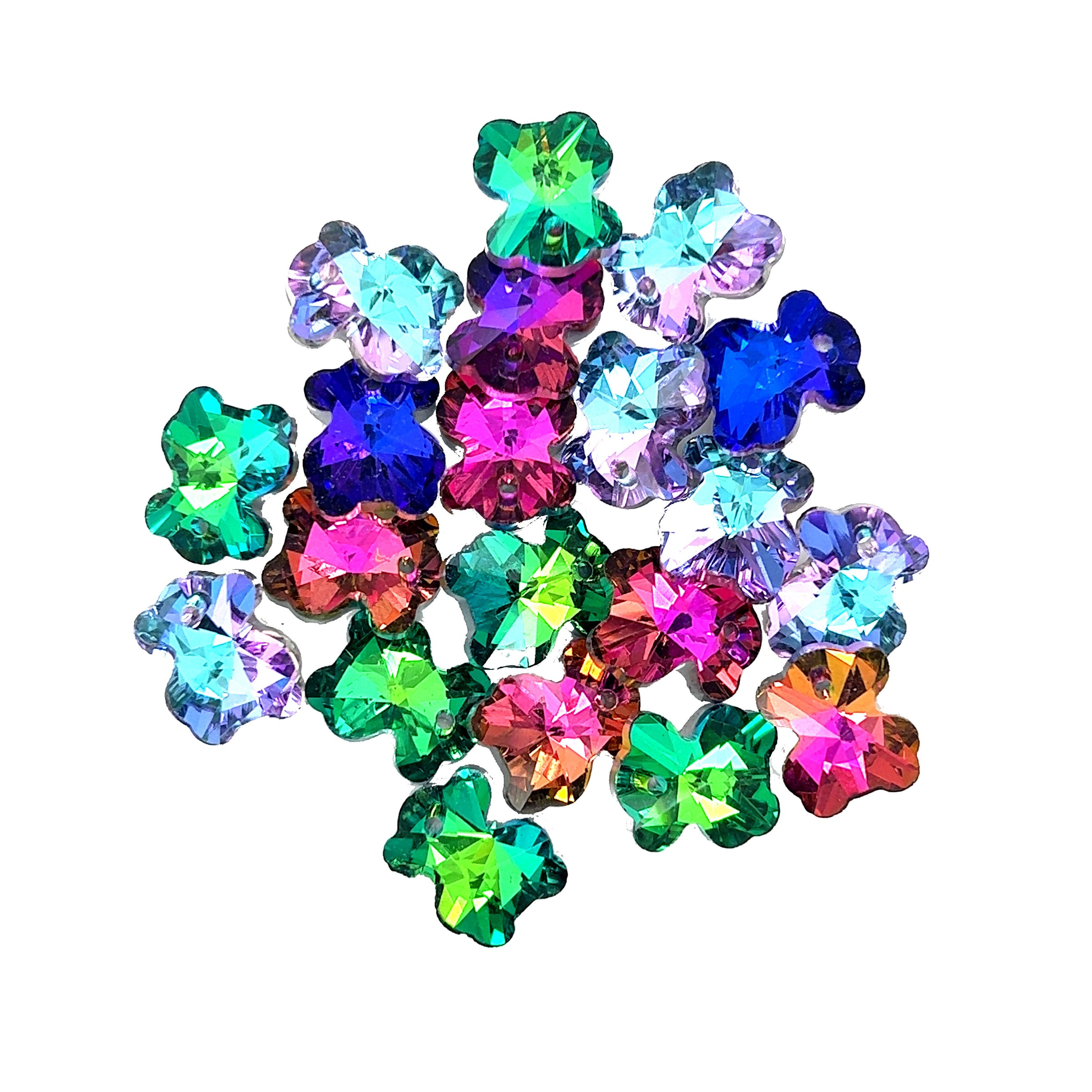 10x14mm Multi Color Glass Bear Beads
