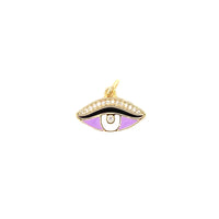 Purple CZ Enamel Evil Eye Charm - Gold Plated
