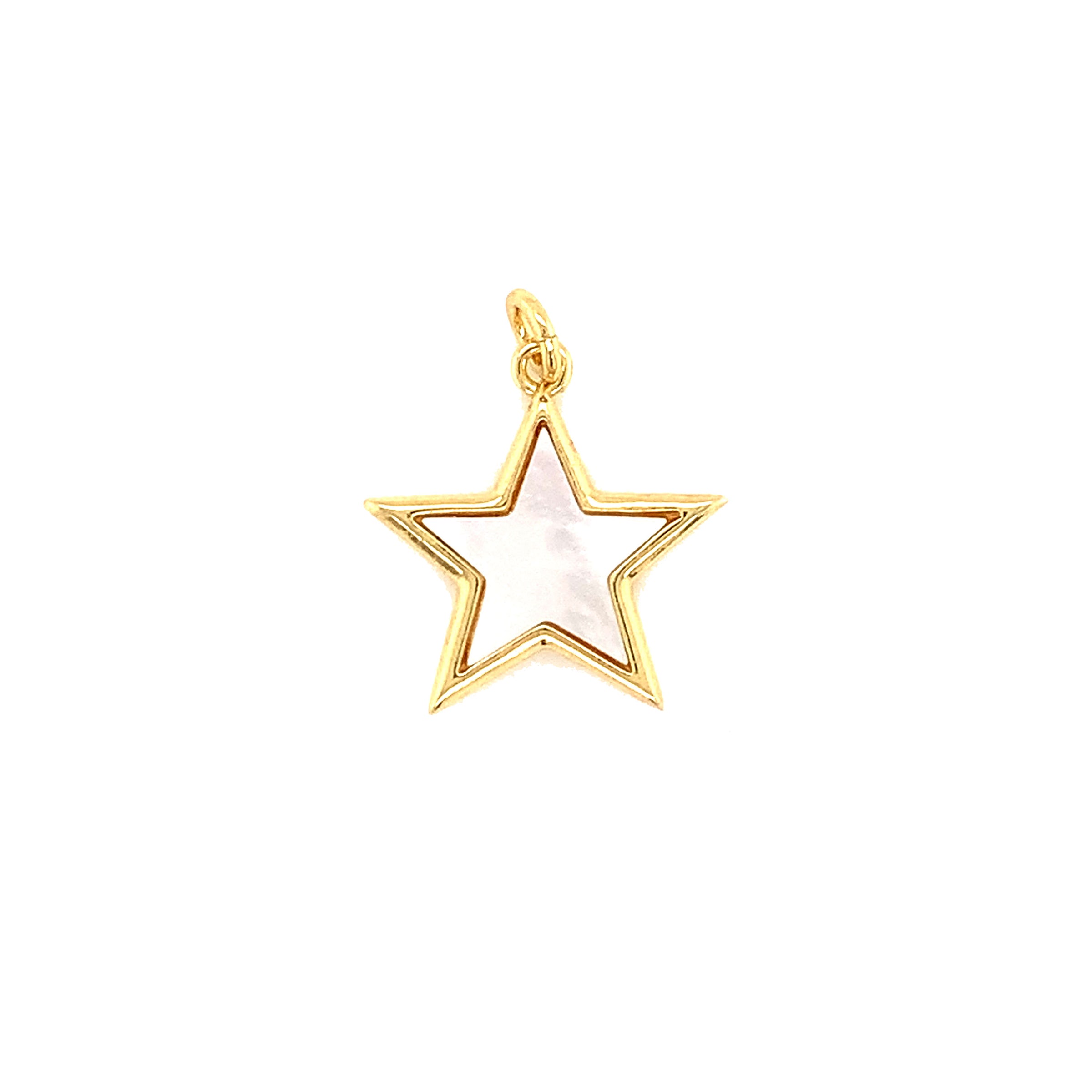 Shell Pearl Star Charm - Gold Plated