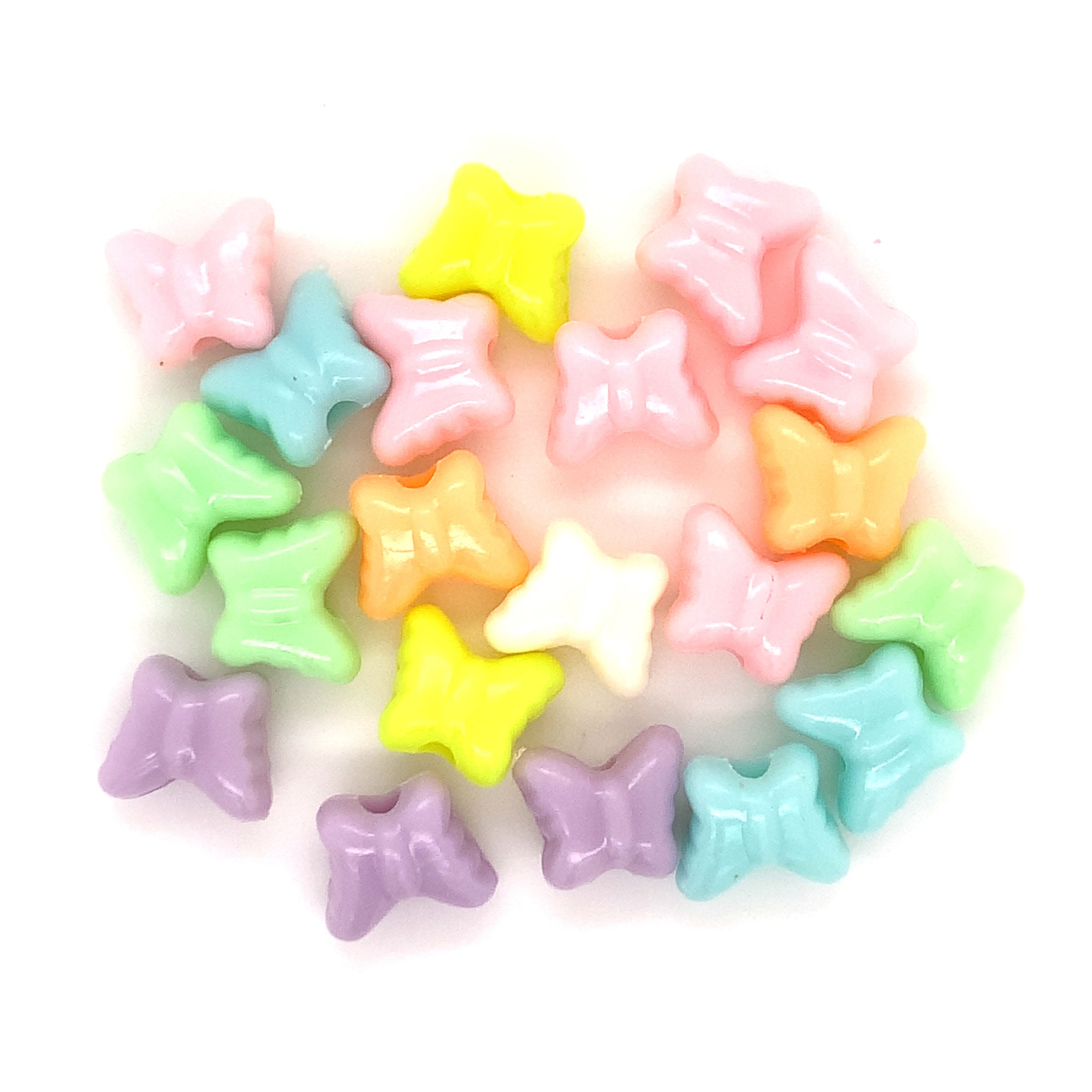 Multicolor Acrylic Butterfly Beads