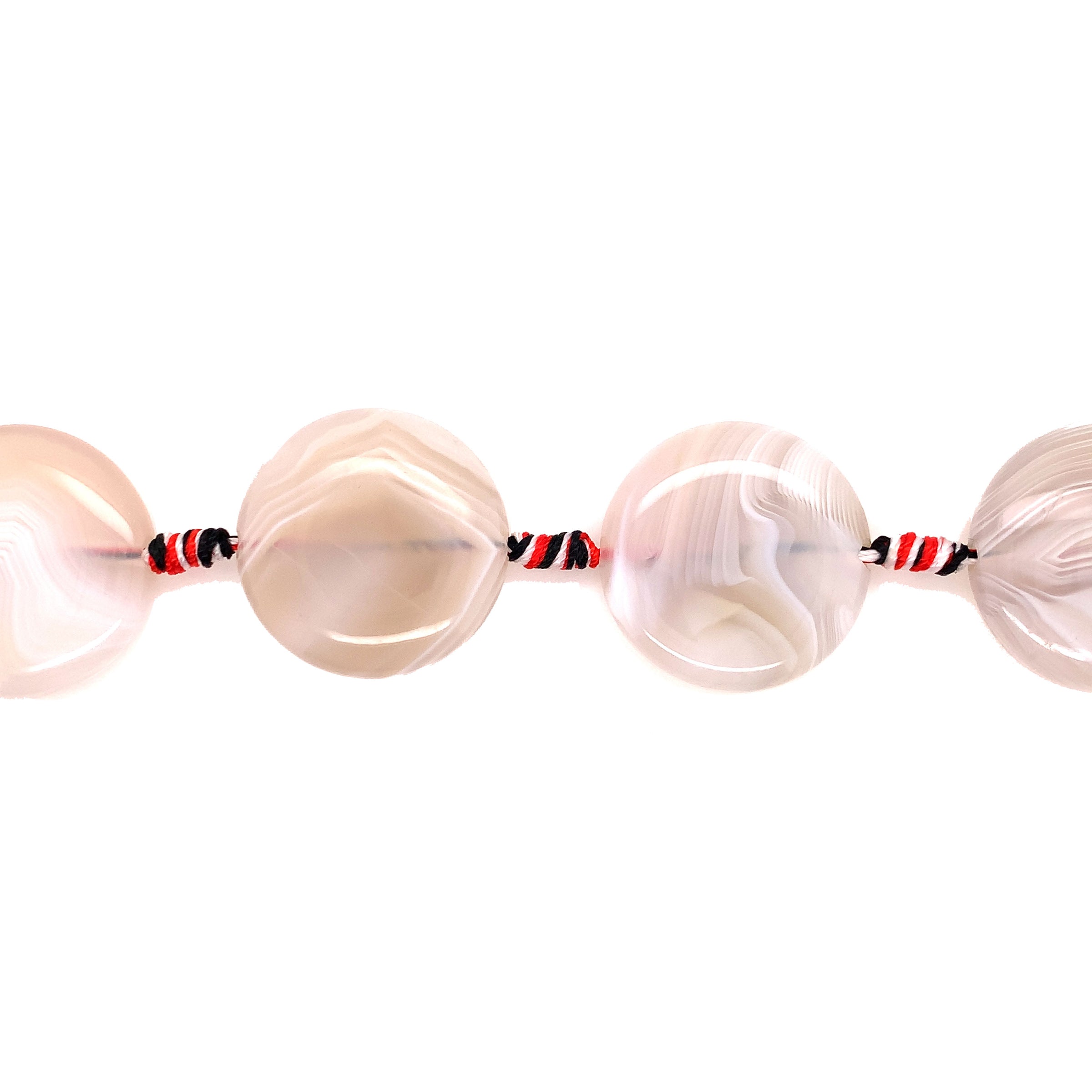 30mm White Agate Coin Beads
