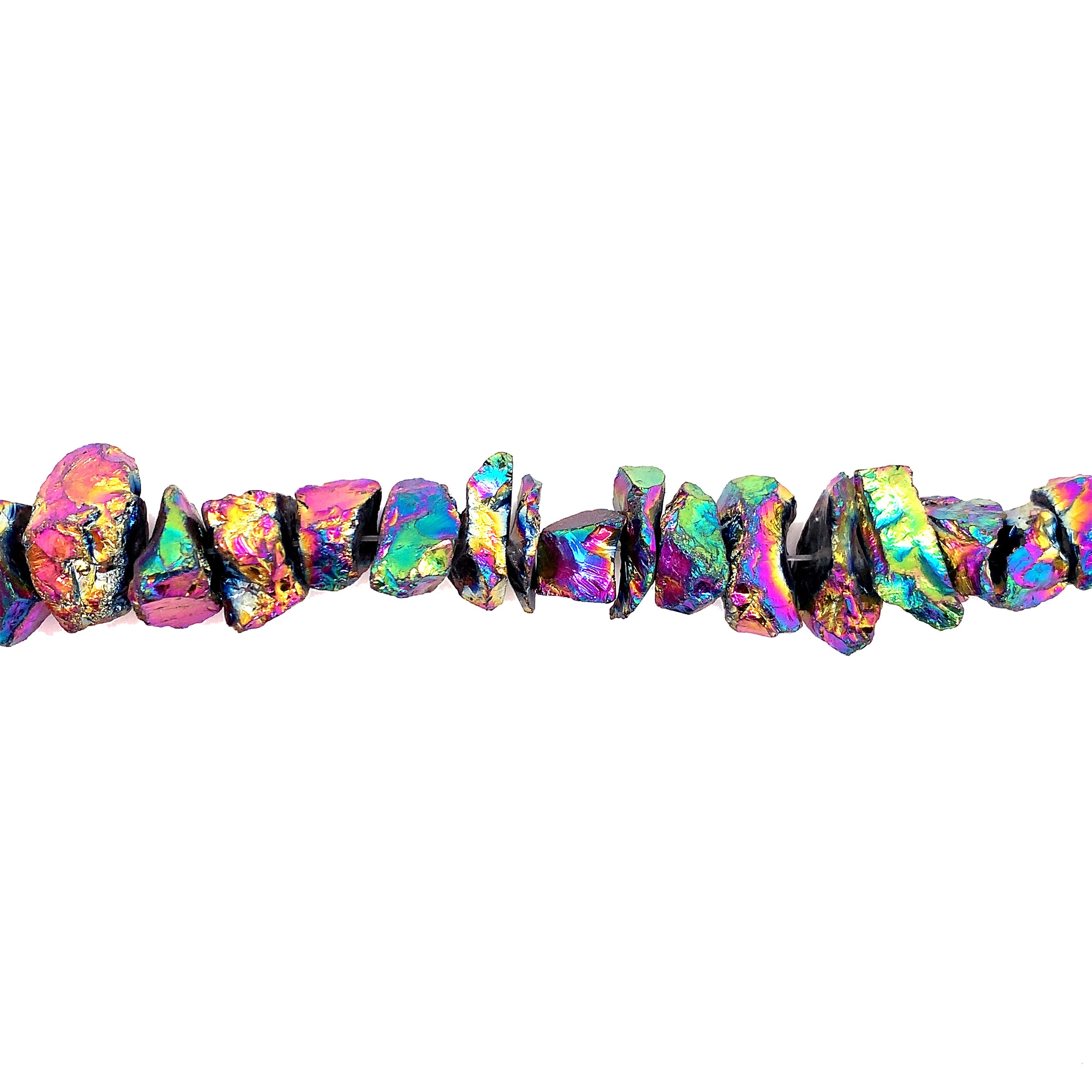 10x25mm Multicolor Electroplated Rock Crystal Nuggets