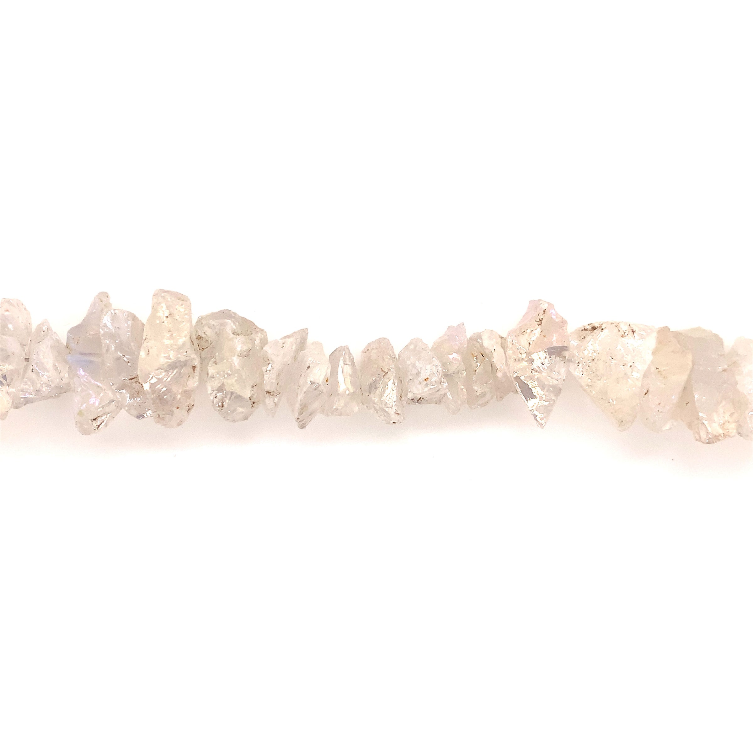 10x25mm White Electroplated Rock Crystal Nuggets
