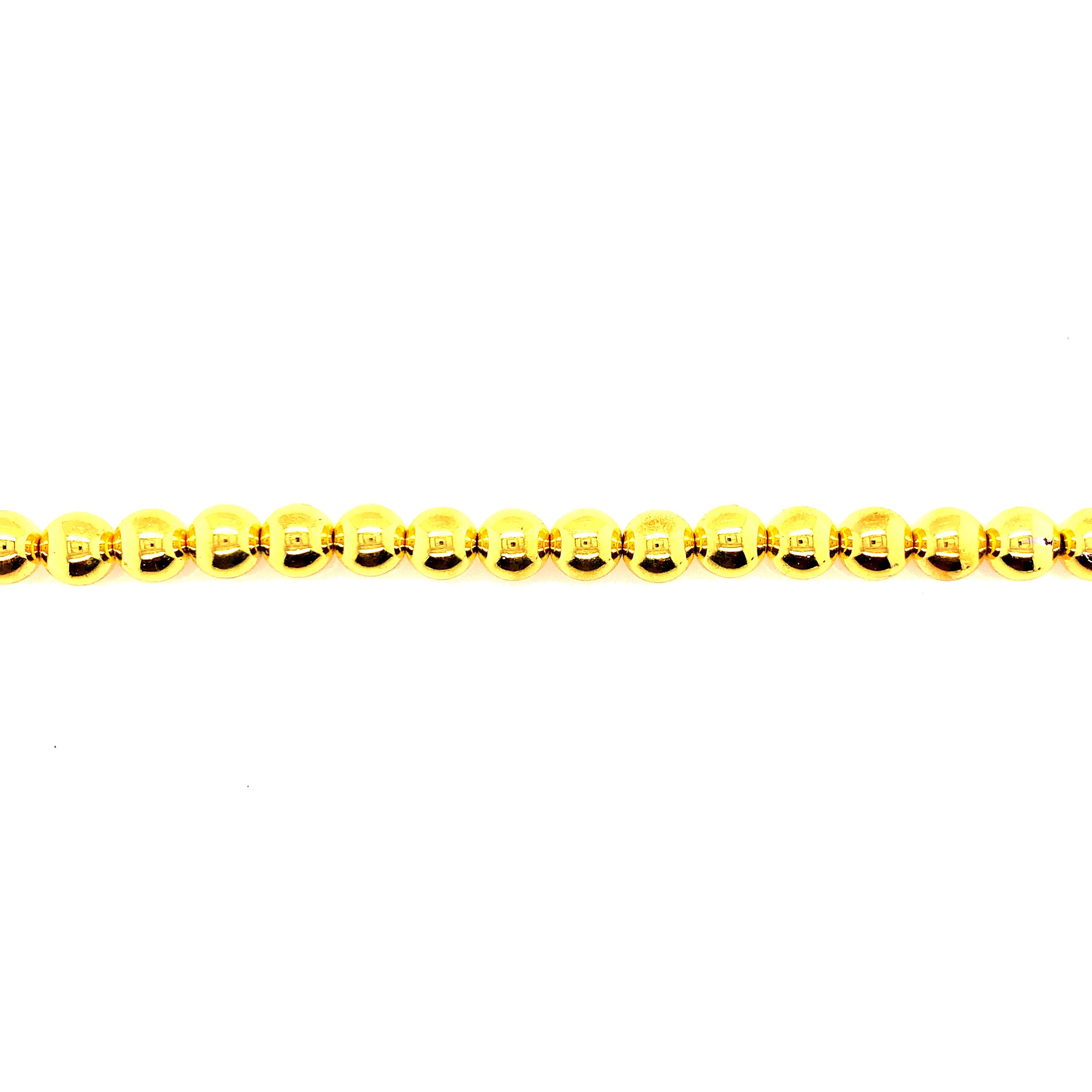 8mm Gold Plated Hematite - Round