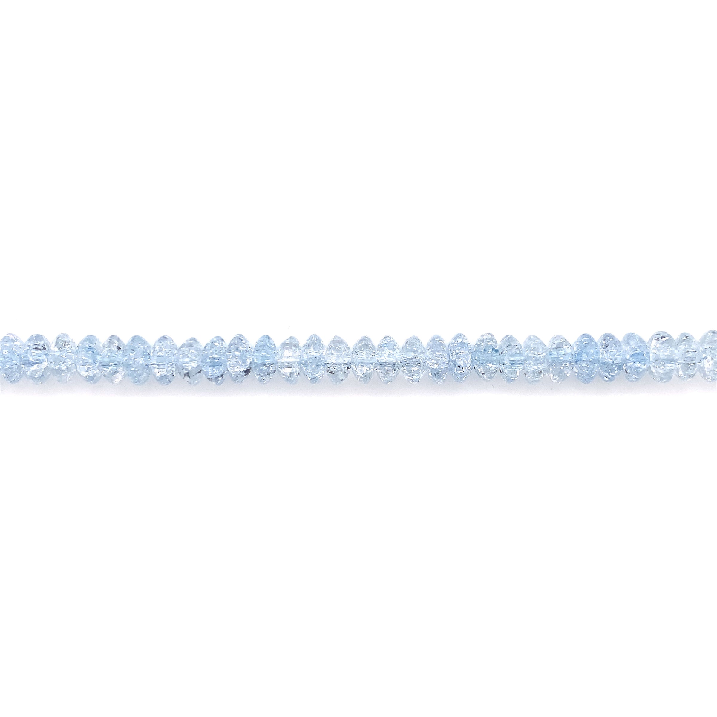 4x9mm Light Blue Rock Crystal - Rondelle