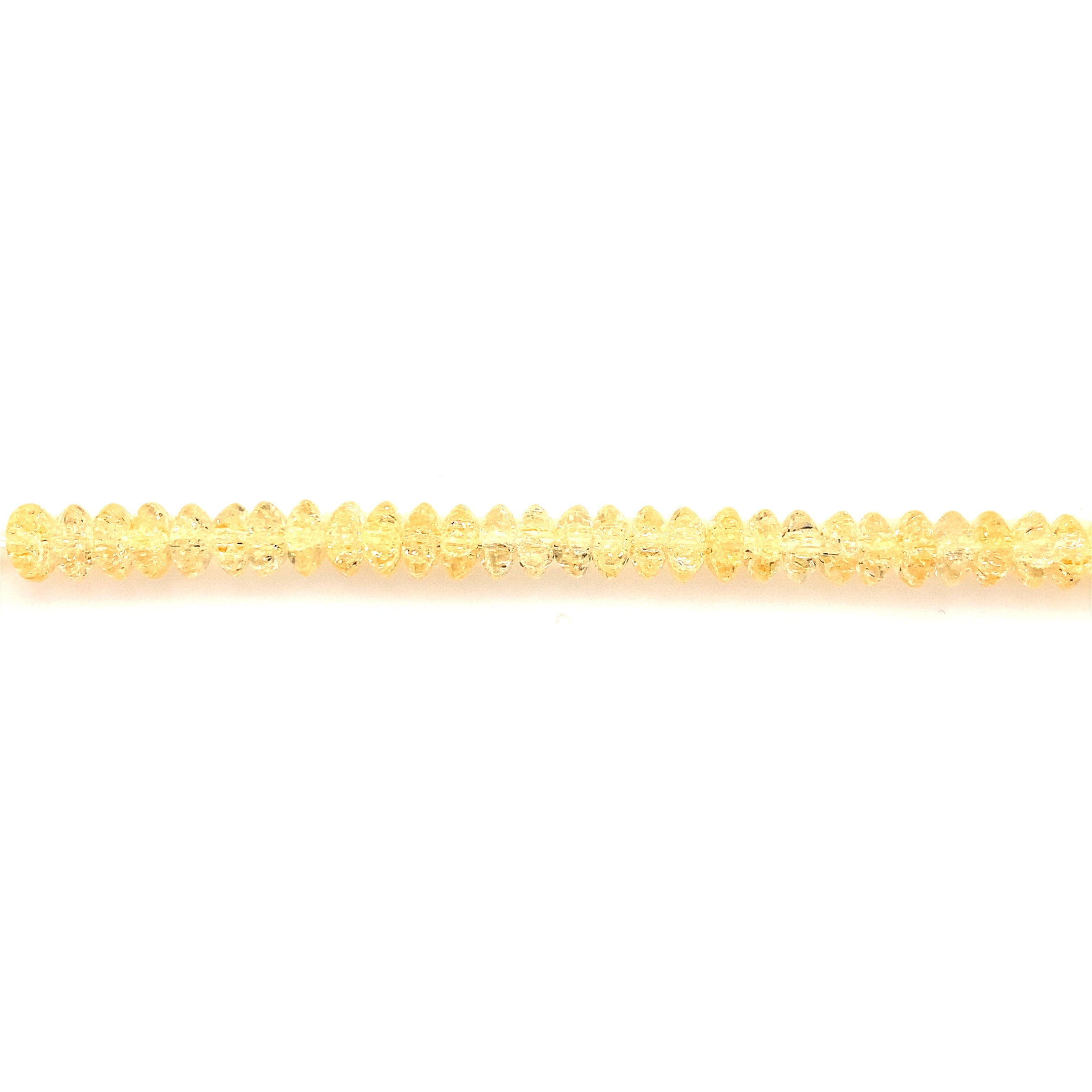 4x9mm Yellow Rock Crystal - Rondelle