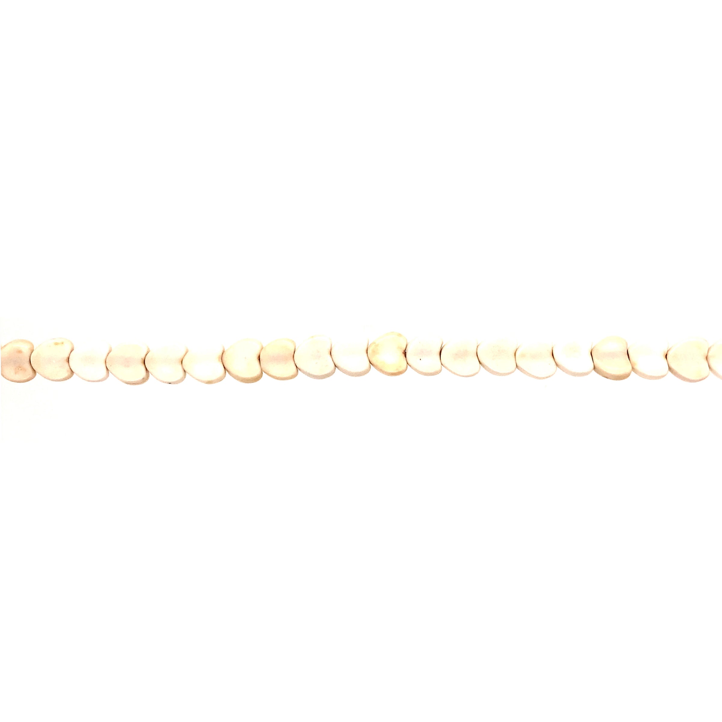 6mm White Magnesite Hearts