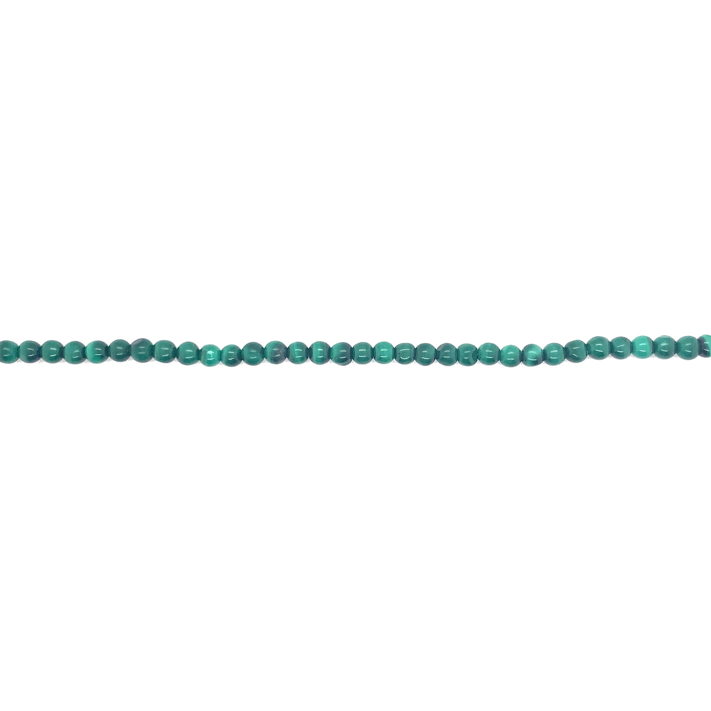4mm Natural Malachite - Round