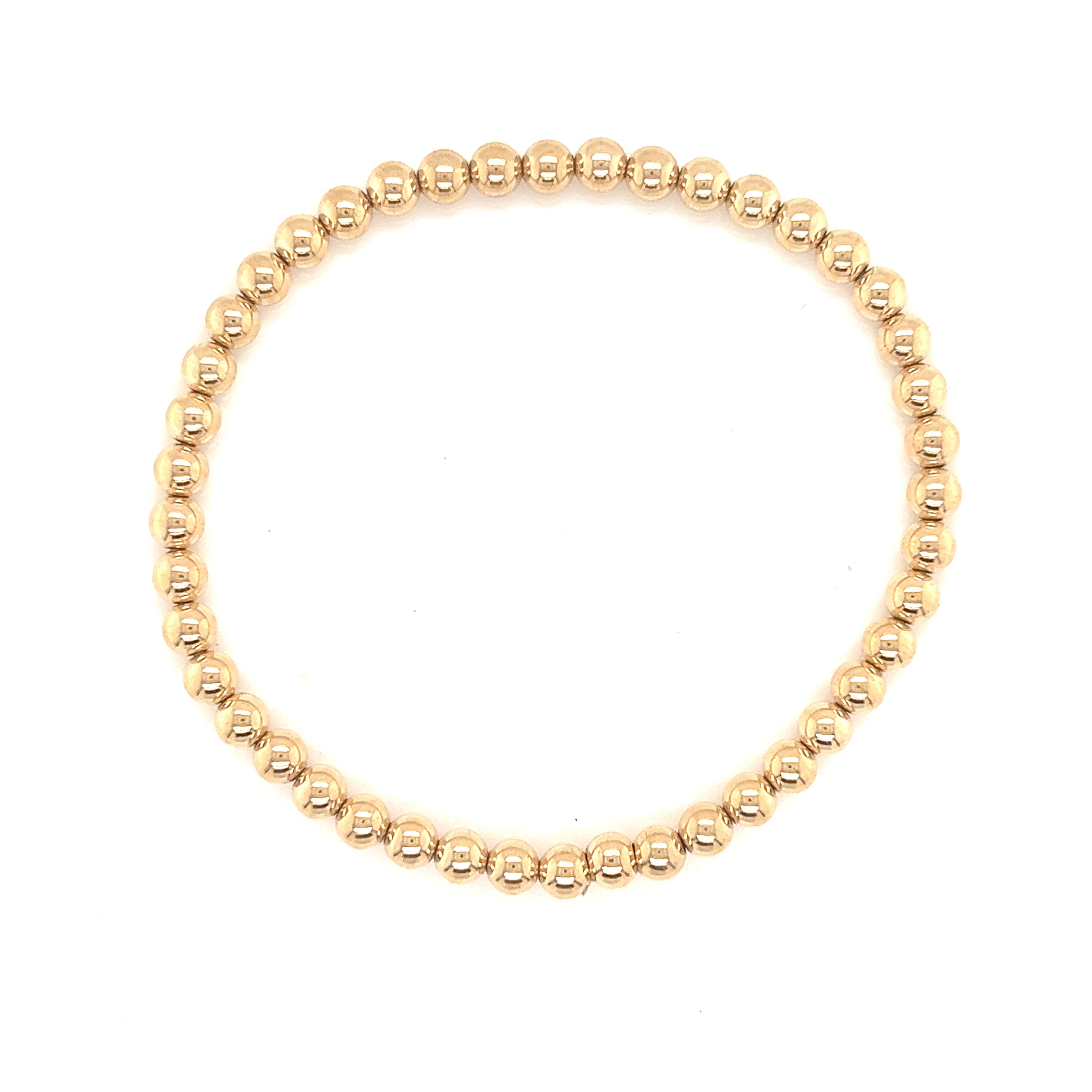 4mm Gold Filled Beaded Bracelet - 6.5"
