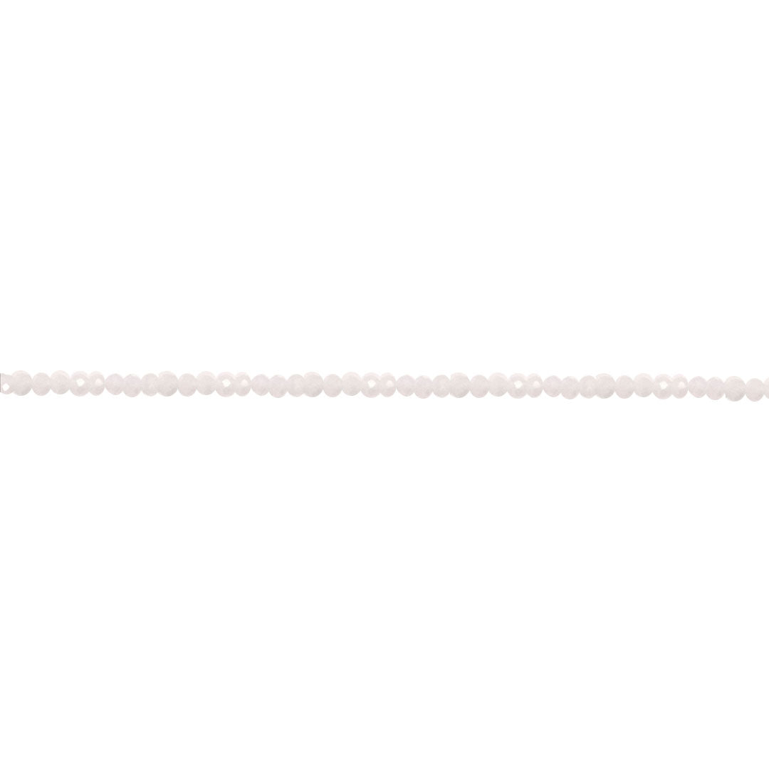 1.5x2mm Frosted White Crystal - Rondelle