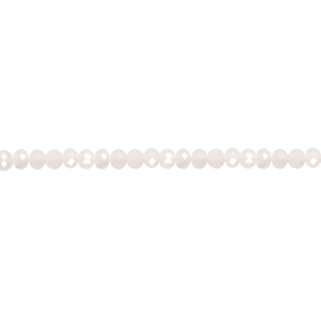 4x6mm Frosted White Crystal - Rondelle