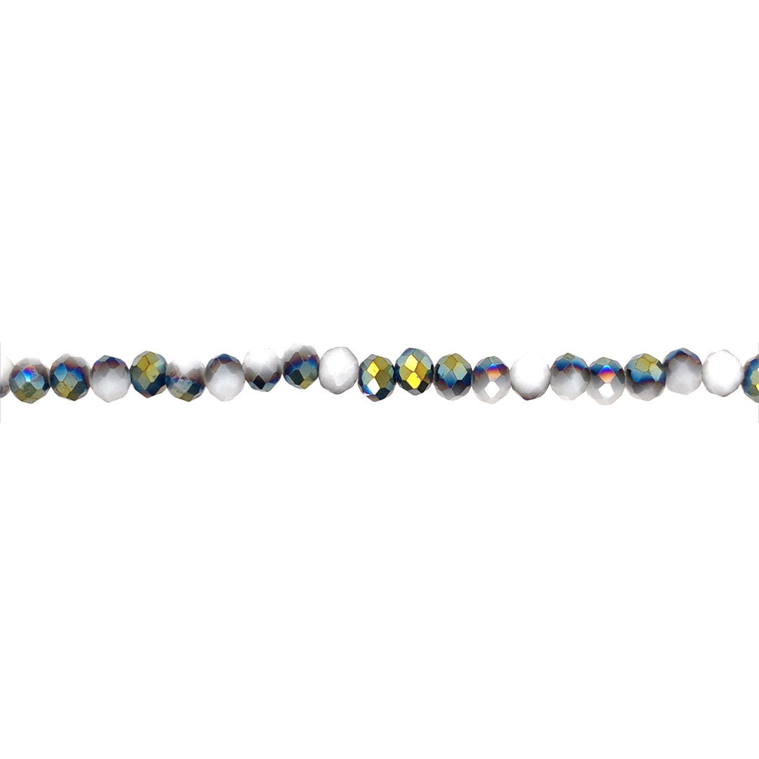 4x6mm Green Marble Crystal - Rondelle