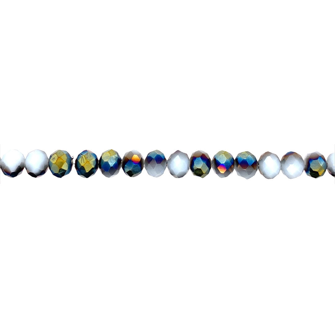 6x8mm Green Marble Crystal - Rondelle
