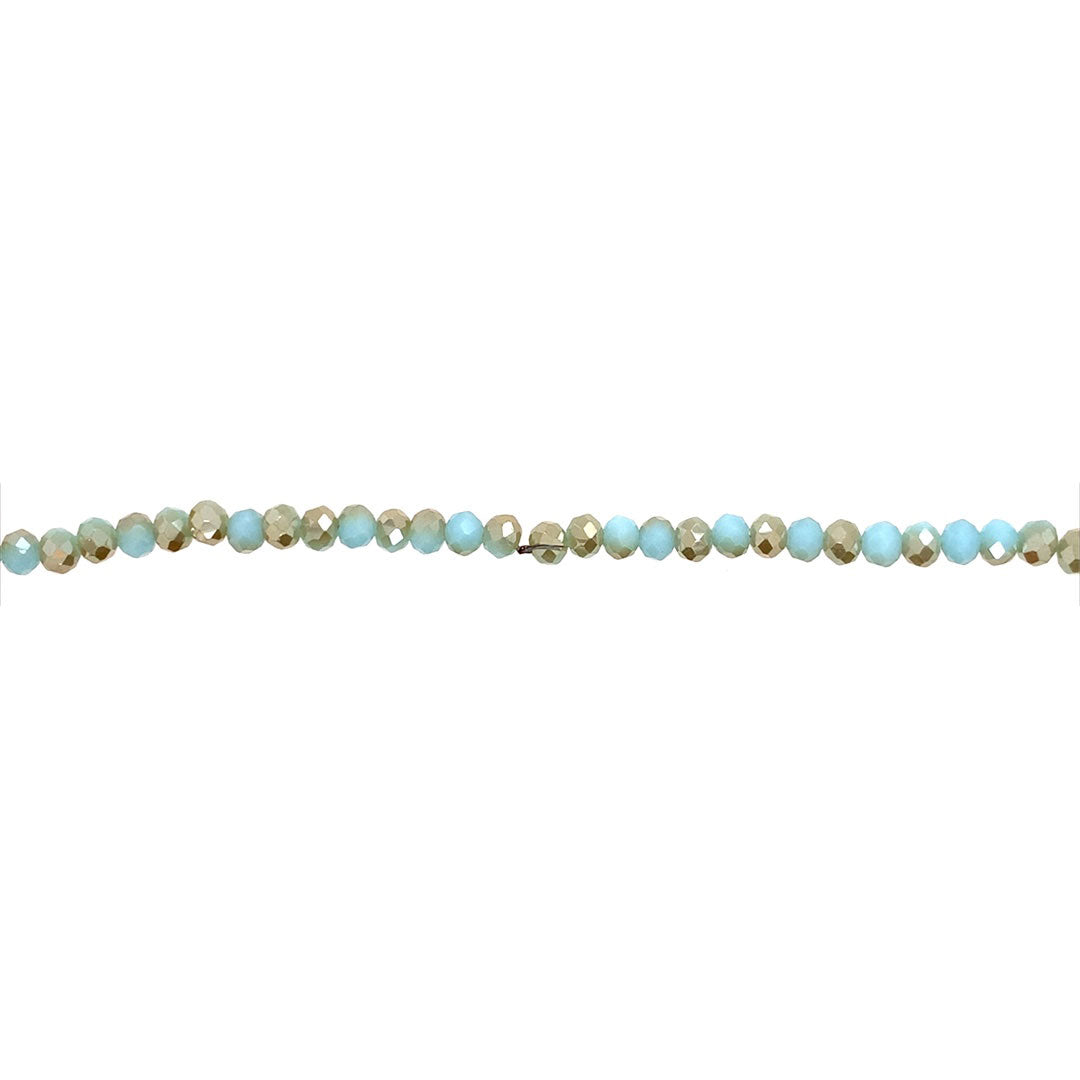 3x4mm Sea Blue Crystal - Rondelle