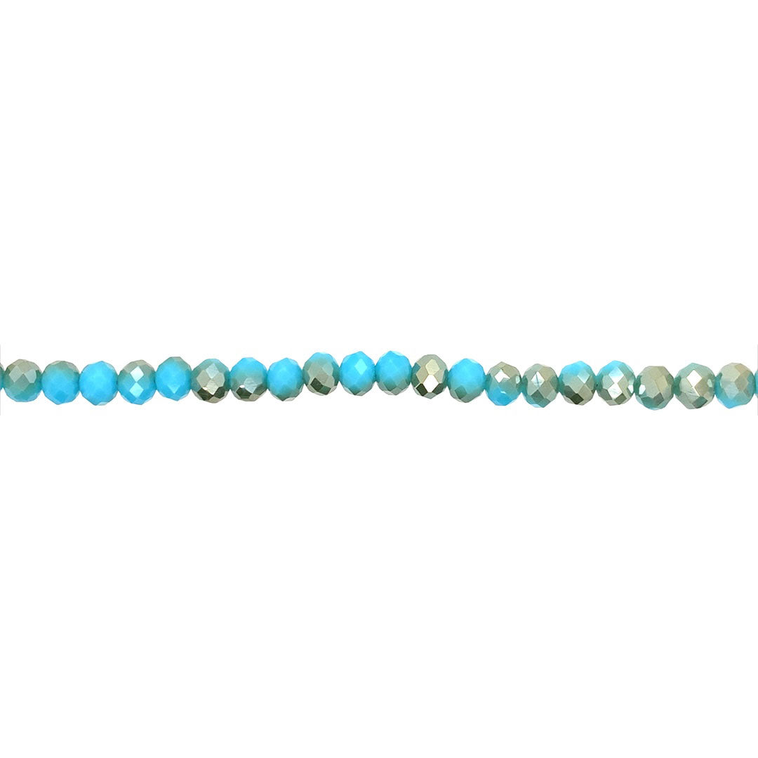 4x6mm Sea Blue Crystal - Rondelle