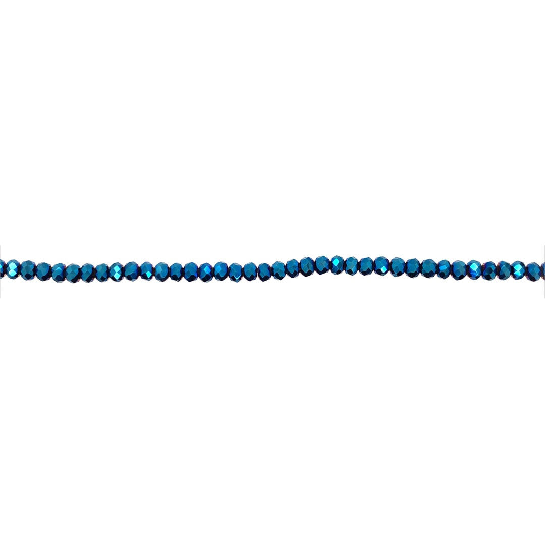 2x3mm Iridescent Capri Blue Crystal - Rondelle