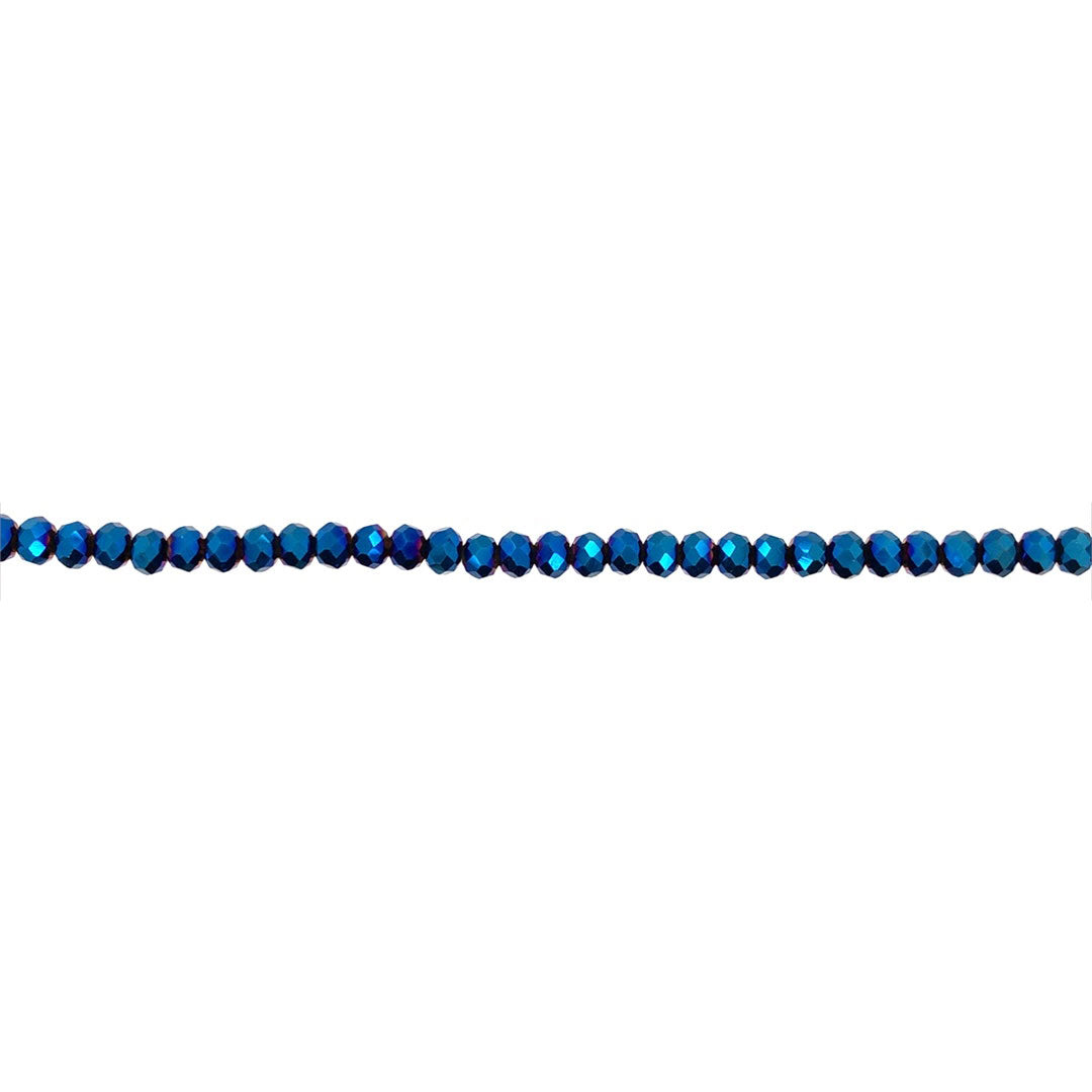 3x4mm Iridescent Capri Blue Crystal - Rondelle